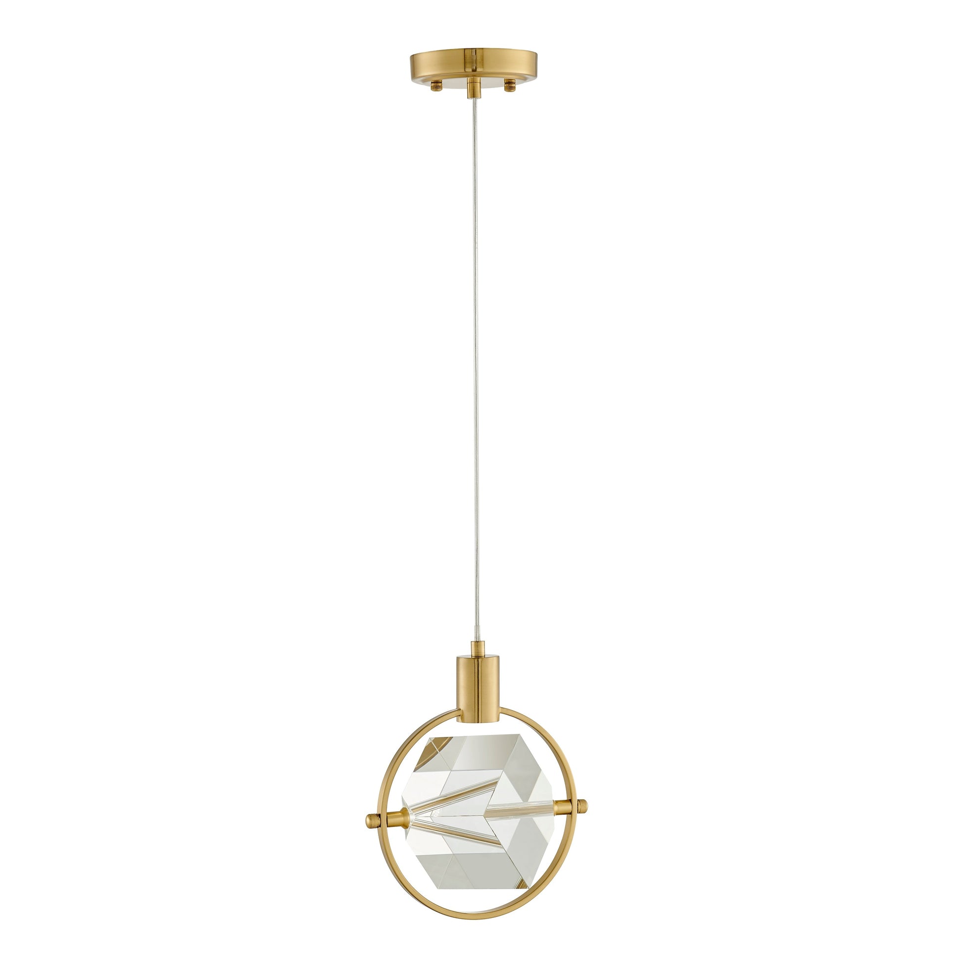 Hollywood Cube 1 Light Pendant // Gold - Disselt Designs