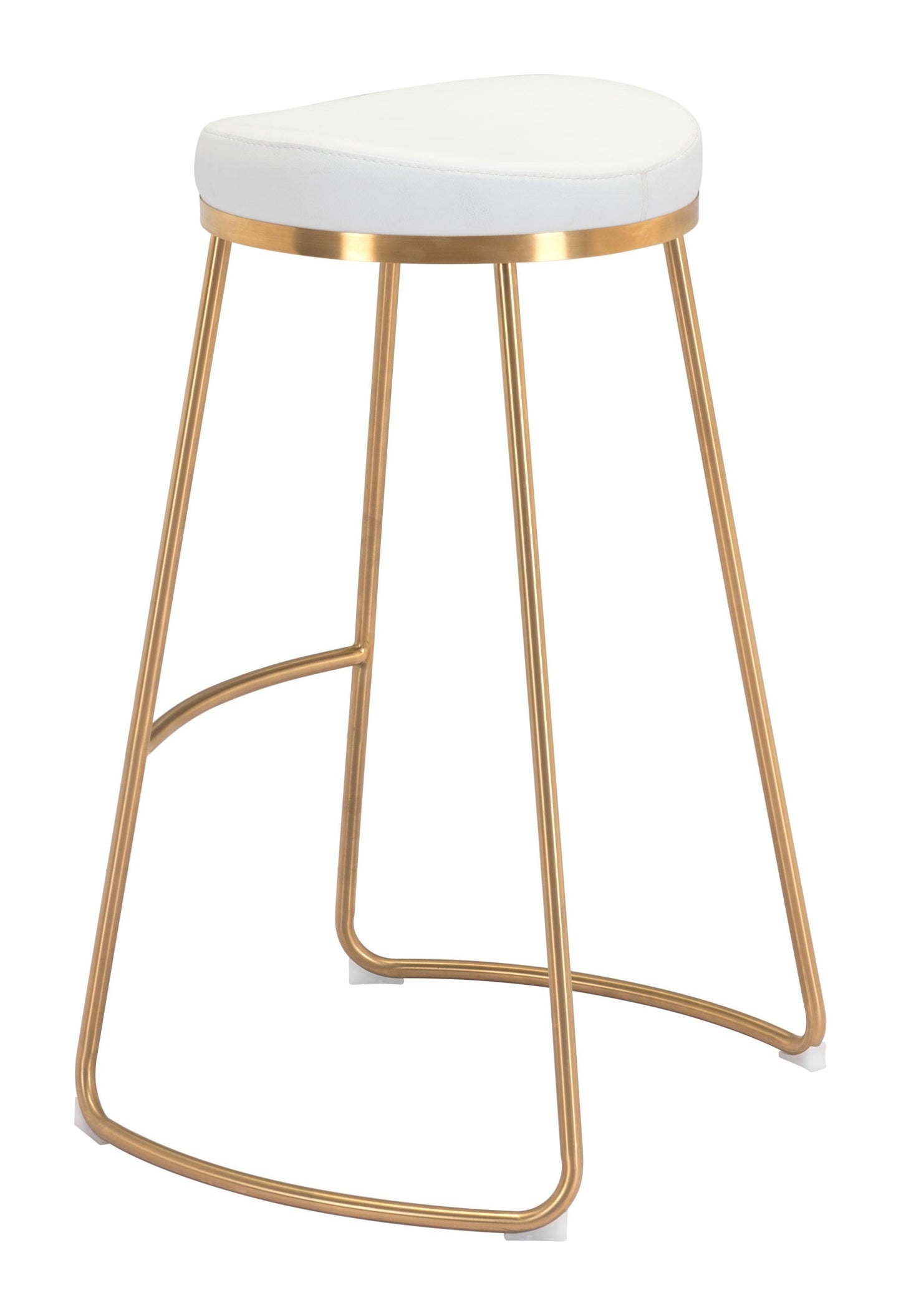 Bree Barstool (Set of 2) White & Gold - Disselt Designs