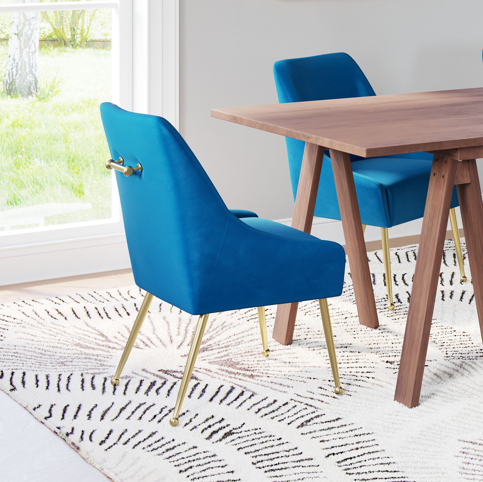 Maxine Dining Chair Navy Blue & Gold - Disselt Designs
