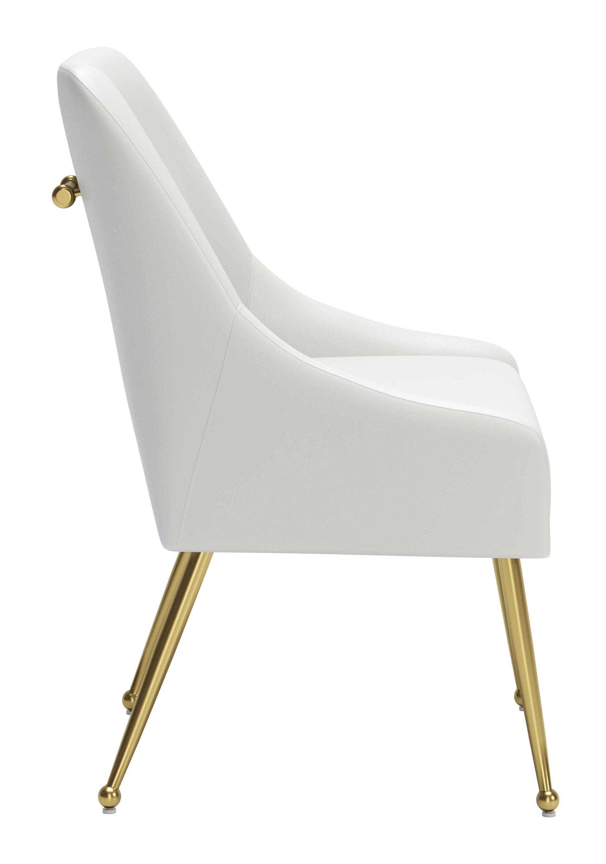 Maxine Dining Chair White & Gold - Disselt Designs