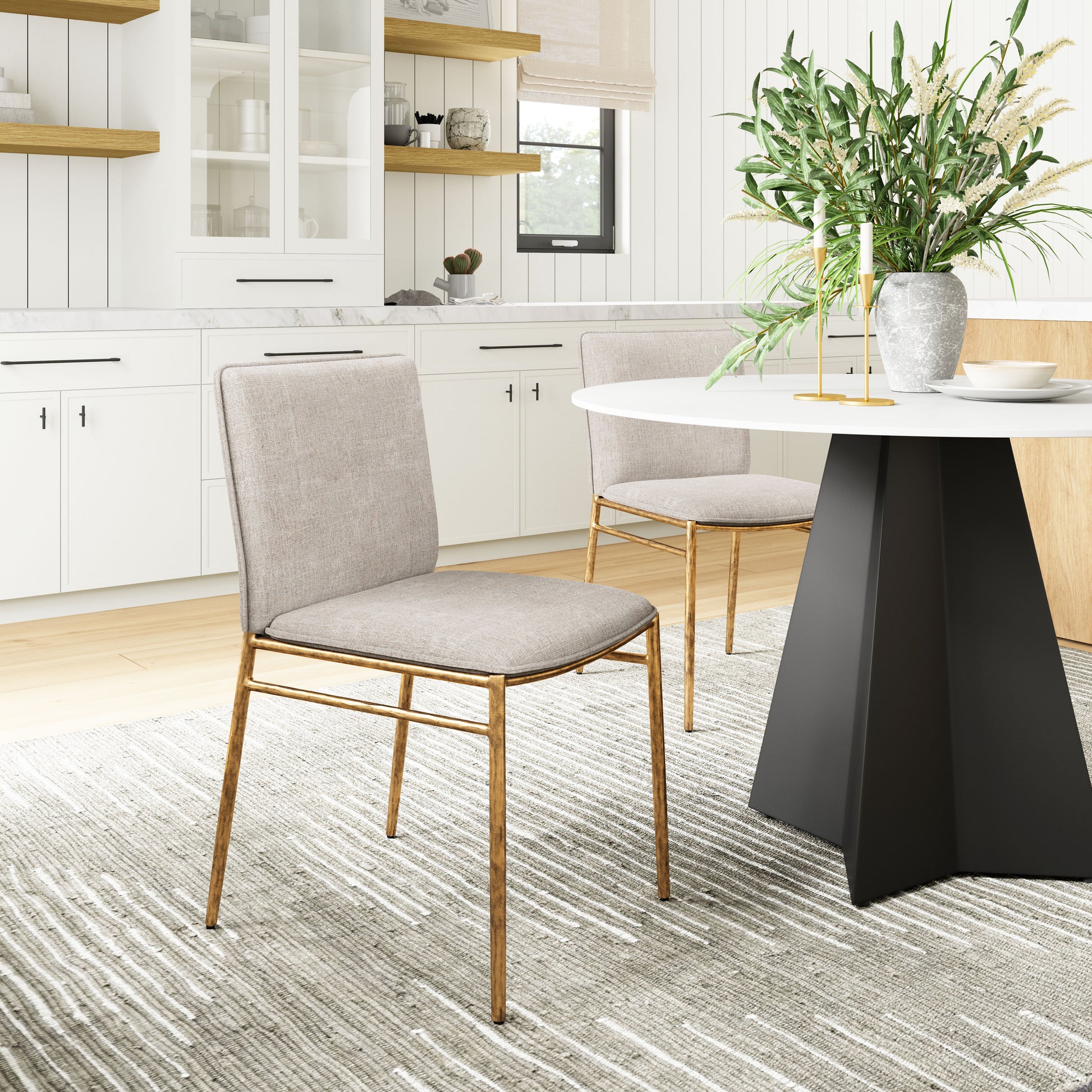 Nordvest Dining Chair Beige & Gold - Disselt Designs