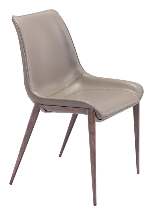 Magnus Dining Chair (Set of 2) Brown & Walnut - Disselt Designs
