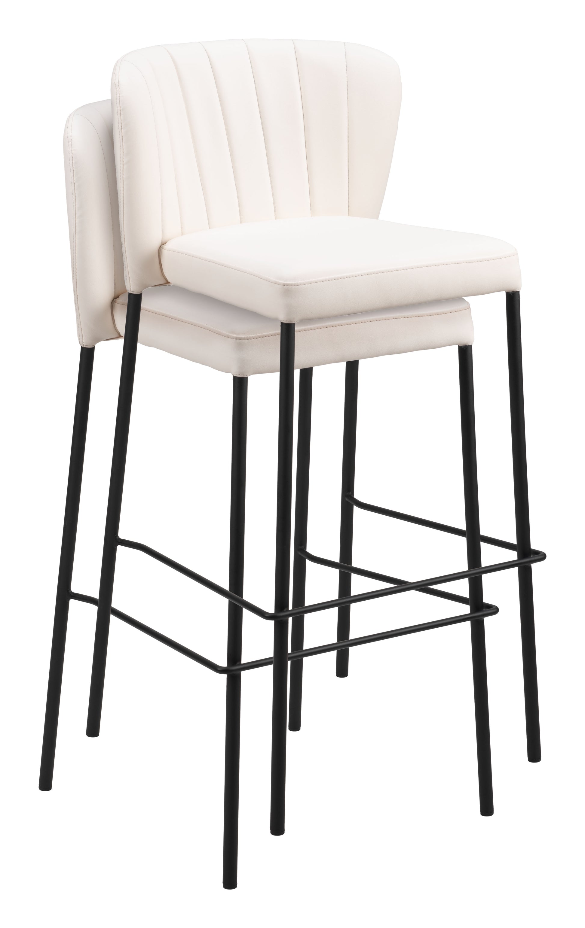 Linz Barstool (Set of 2) Cream - Disselt Designs