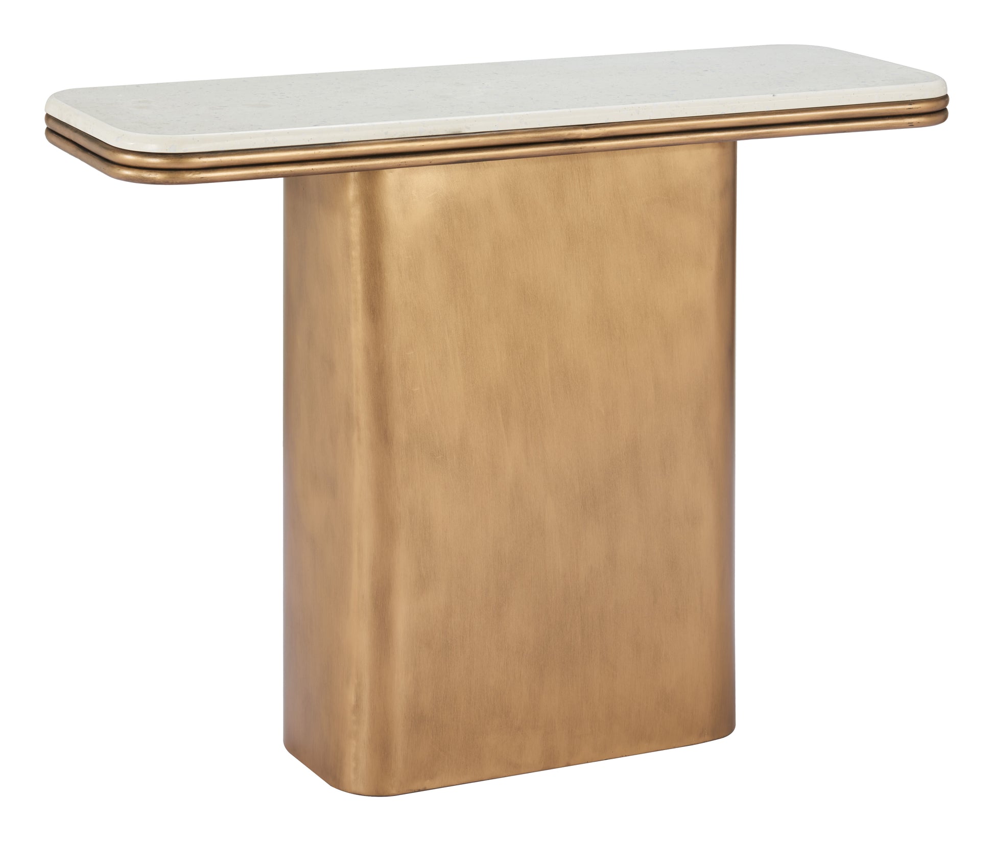 Cher Console Table White & Brass - Disselt Designs