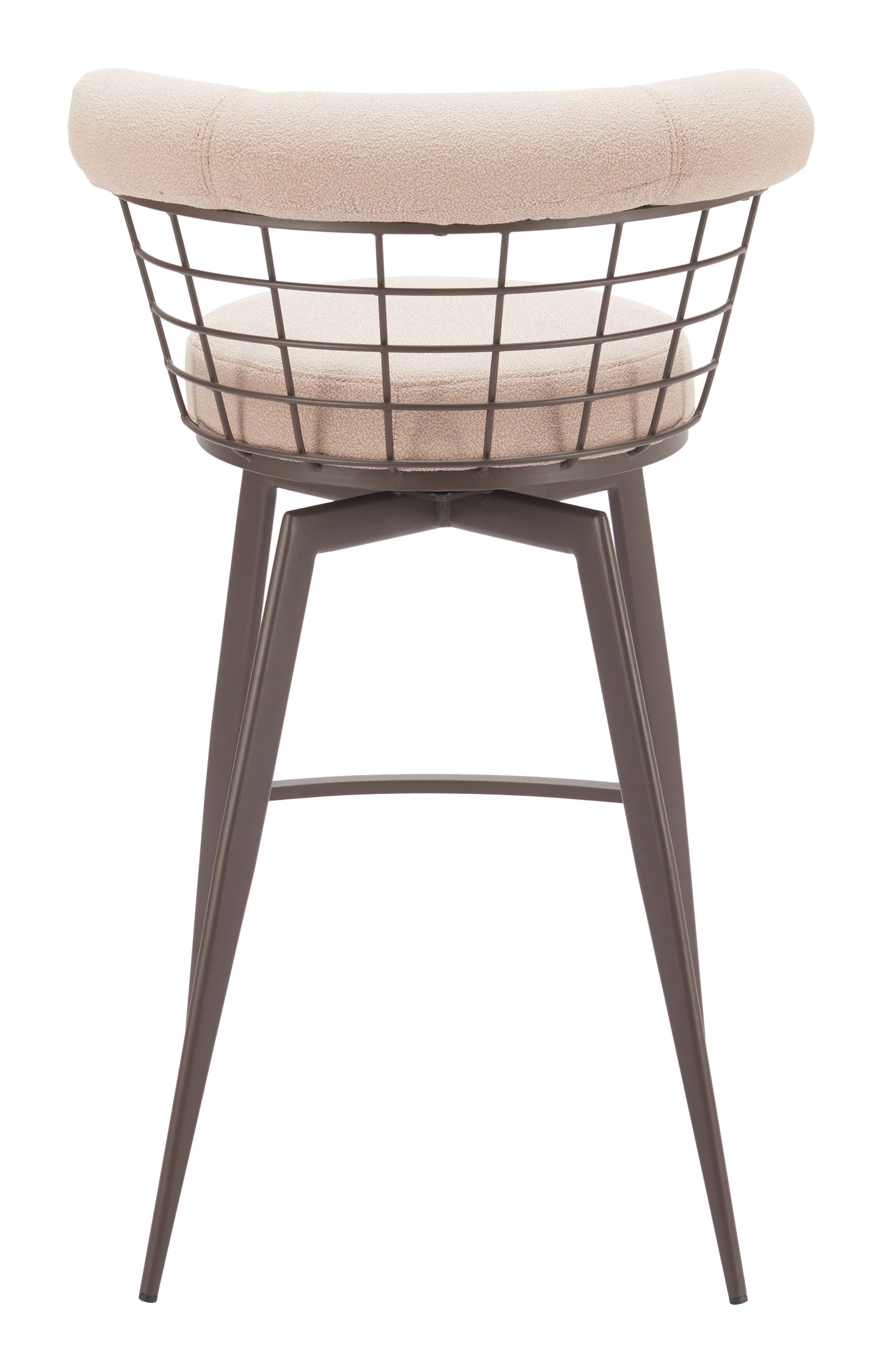 Saku Swivel Barstool Beige & Brown - Disselt Designs