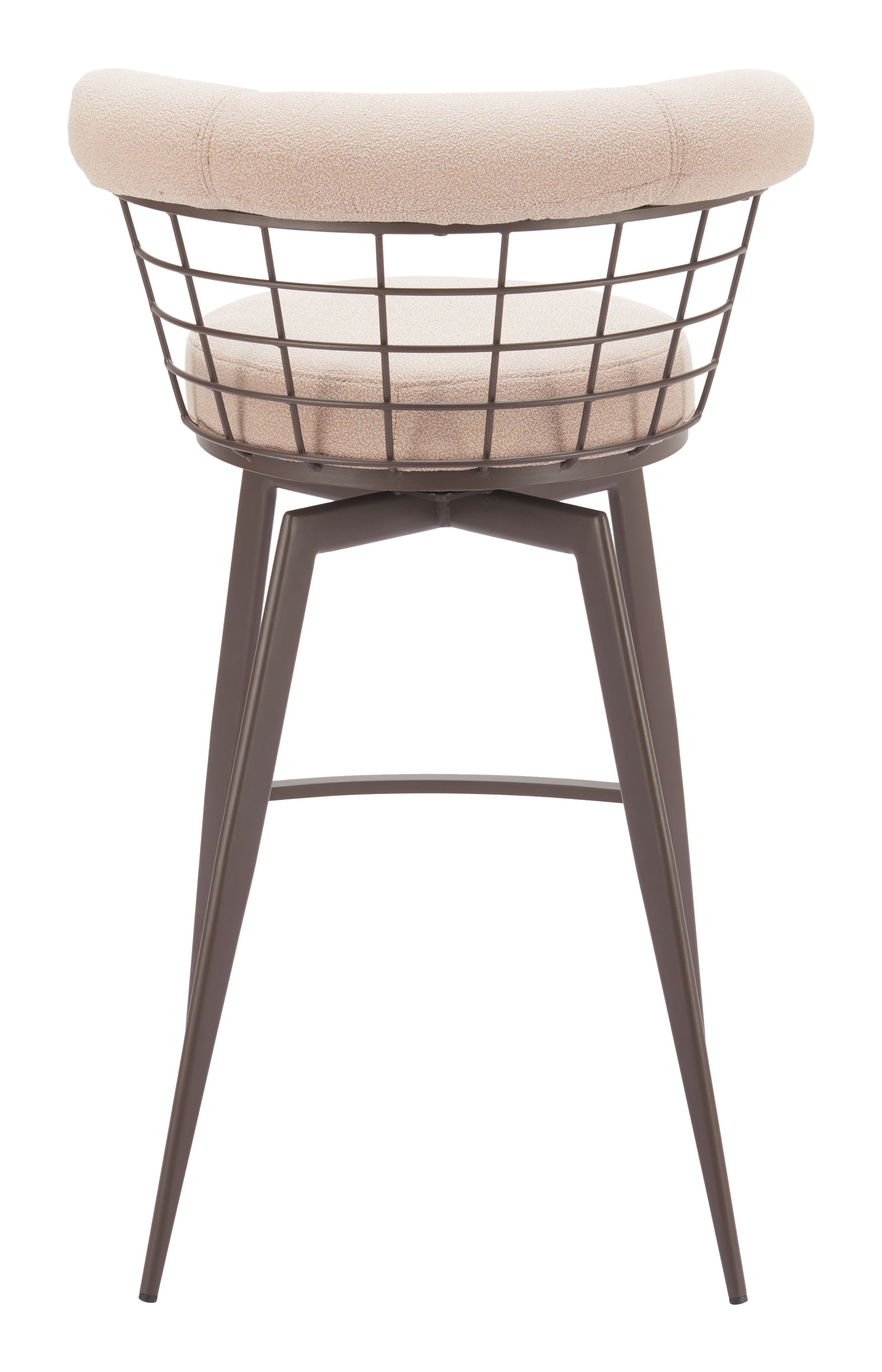 Saku Swivel Barstool Beige & Brown - Disselt Designs