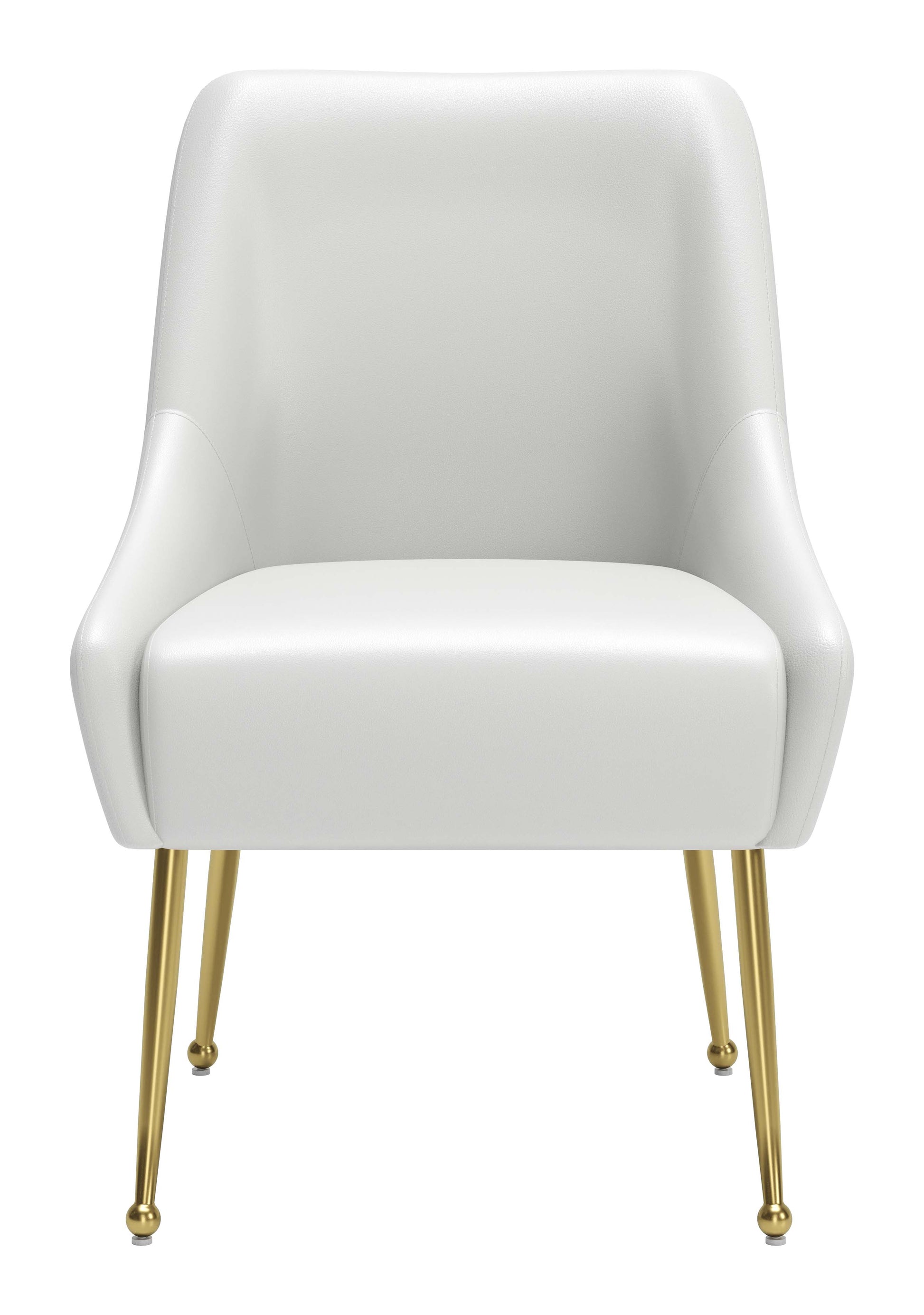 Maxine Dining Chair White & Gold - Disselt Designs
