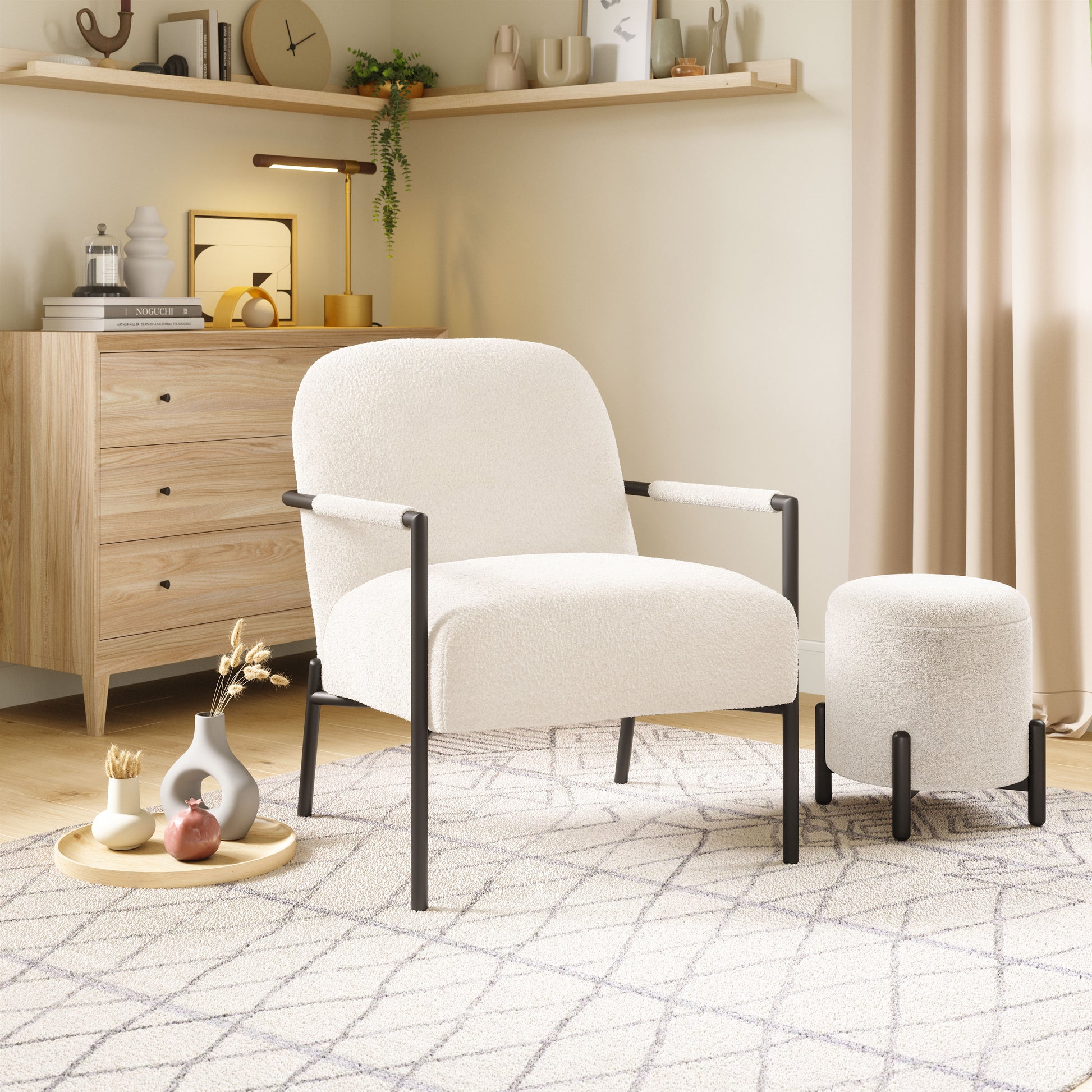 Chicago Accent Chair Ivory - Disselt Designs