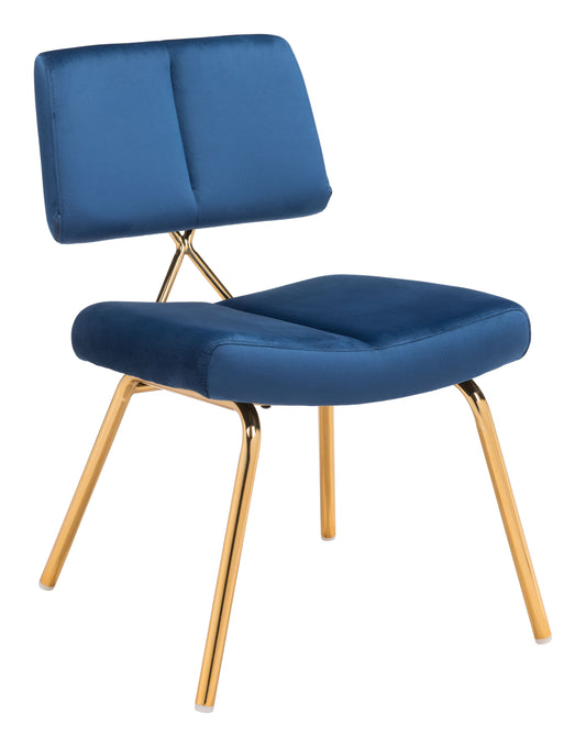 Nicole Accent Chair (Set of 2) Blue & Gold - Disselt Designs