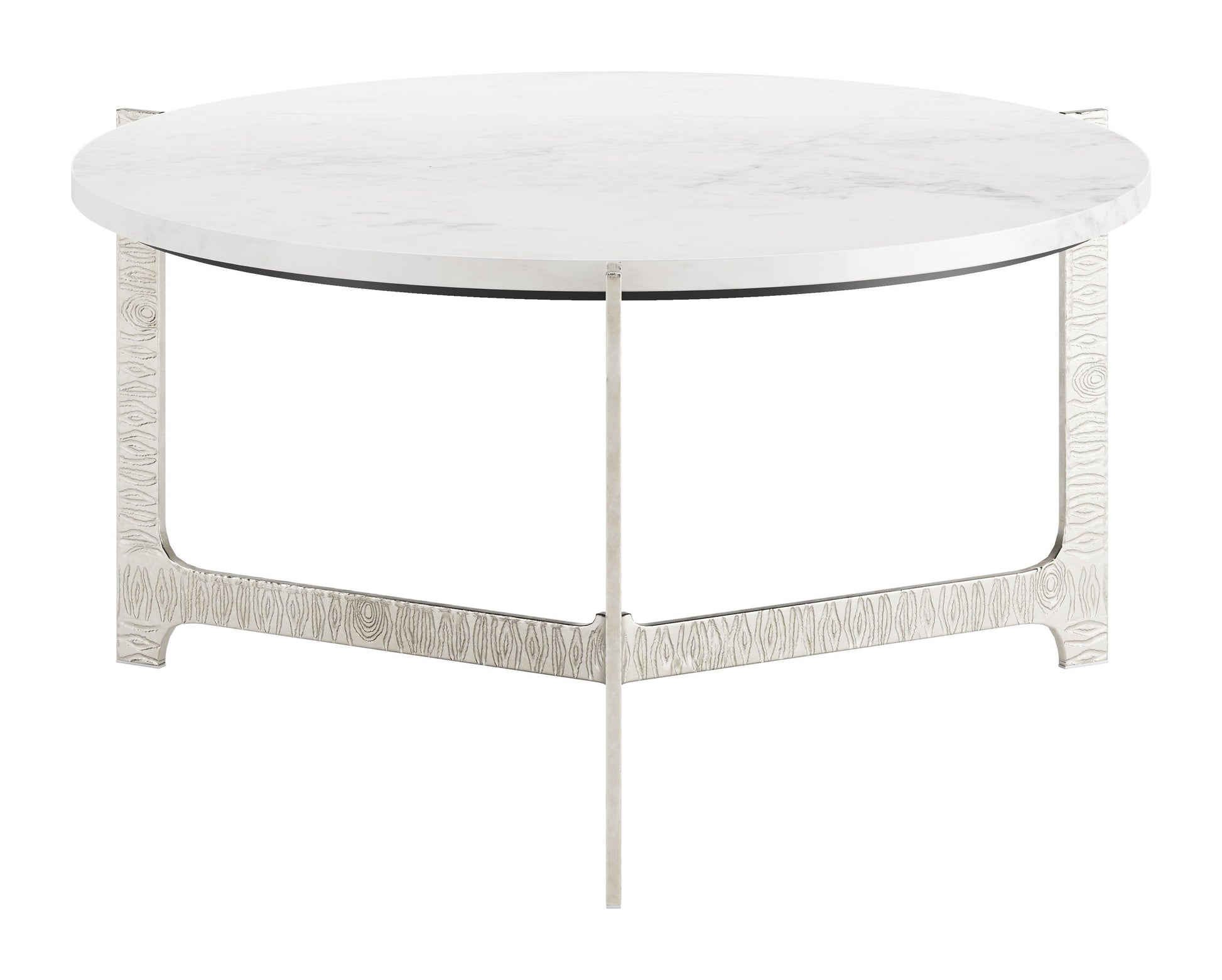 Barmas Coffee Table White & Silver - Disselt Designs