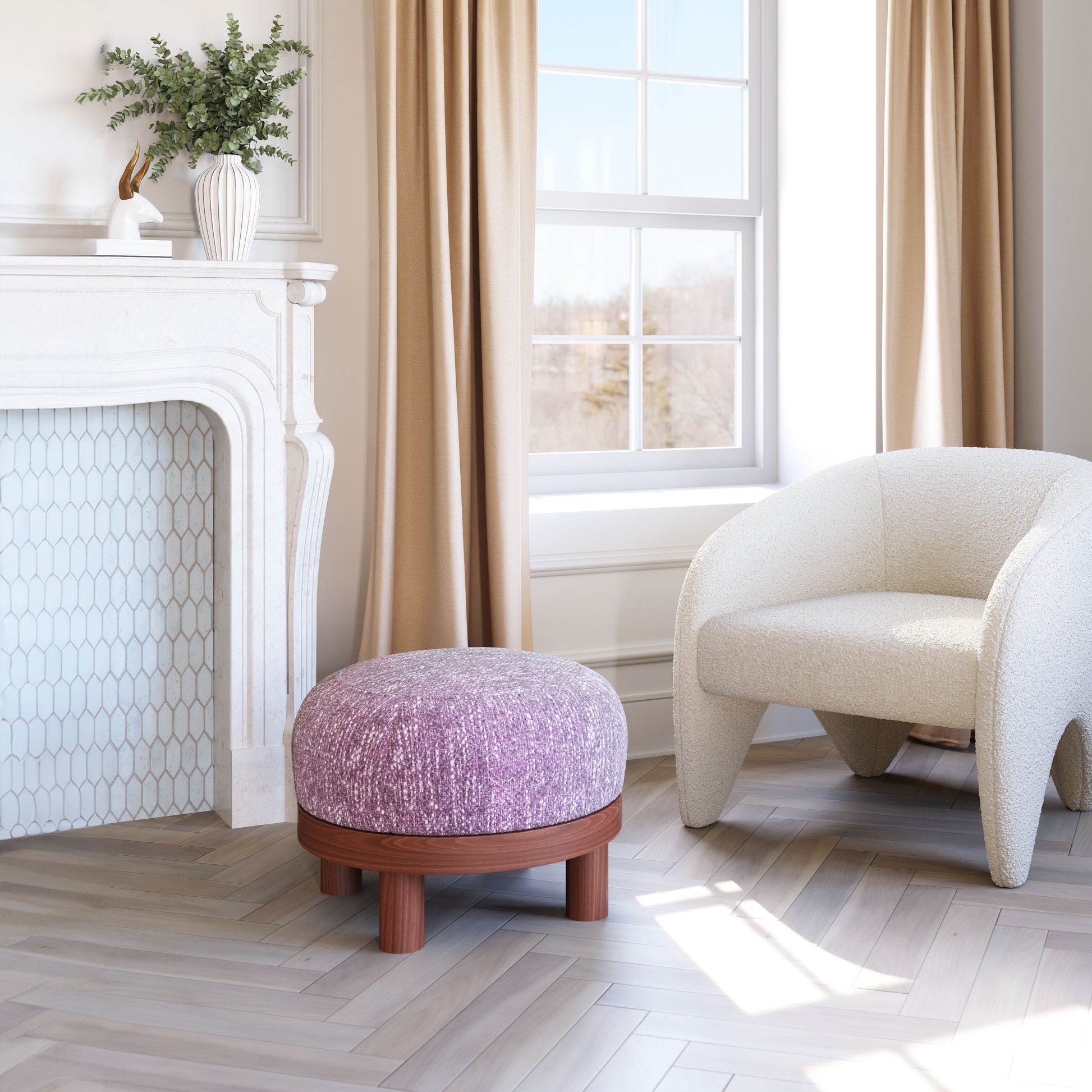 Gome Ottoman Wisteria Purple - Disselt Designs