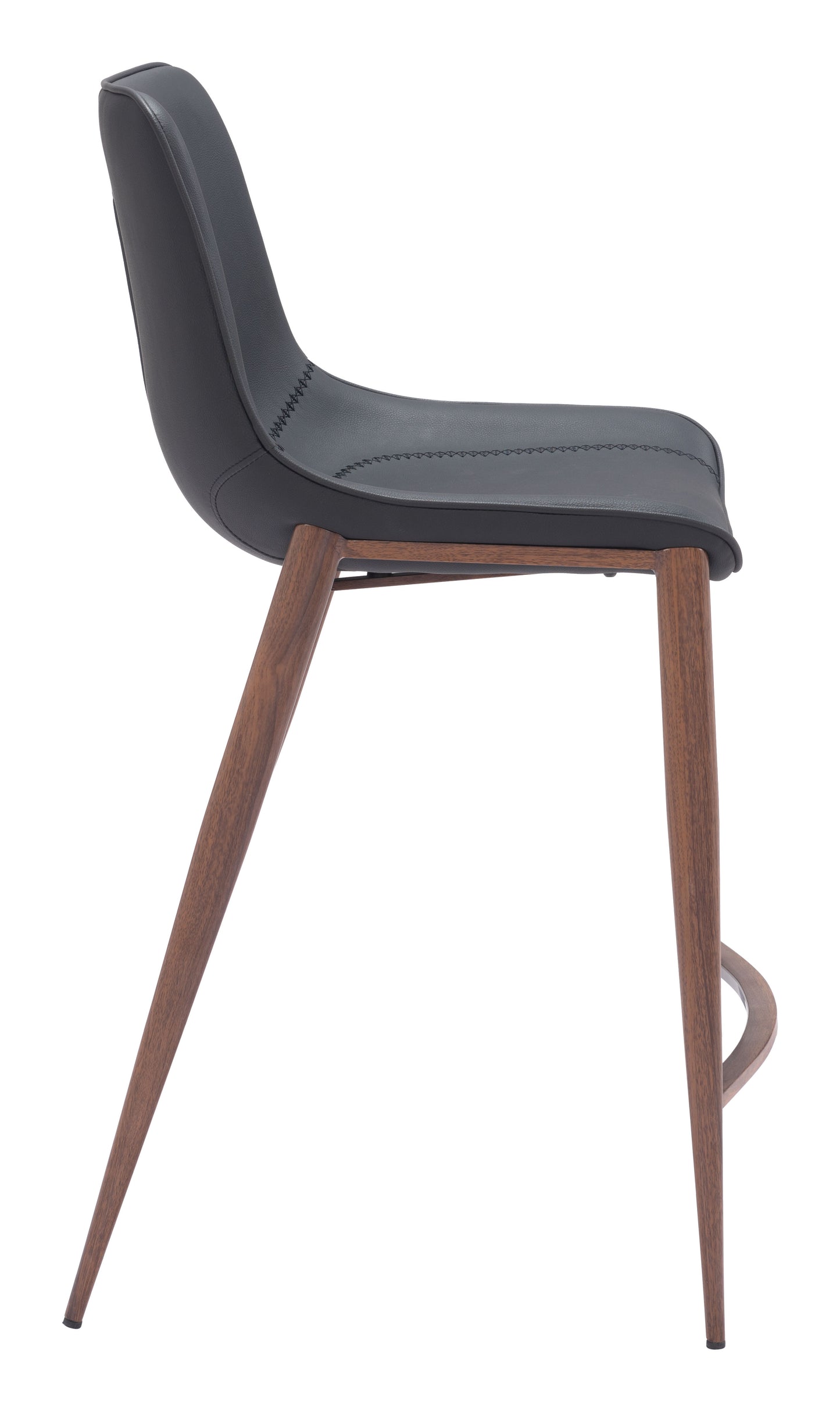 Magnus Counter Stool (Set of 2) Black & Walnut - Disselt Designs