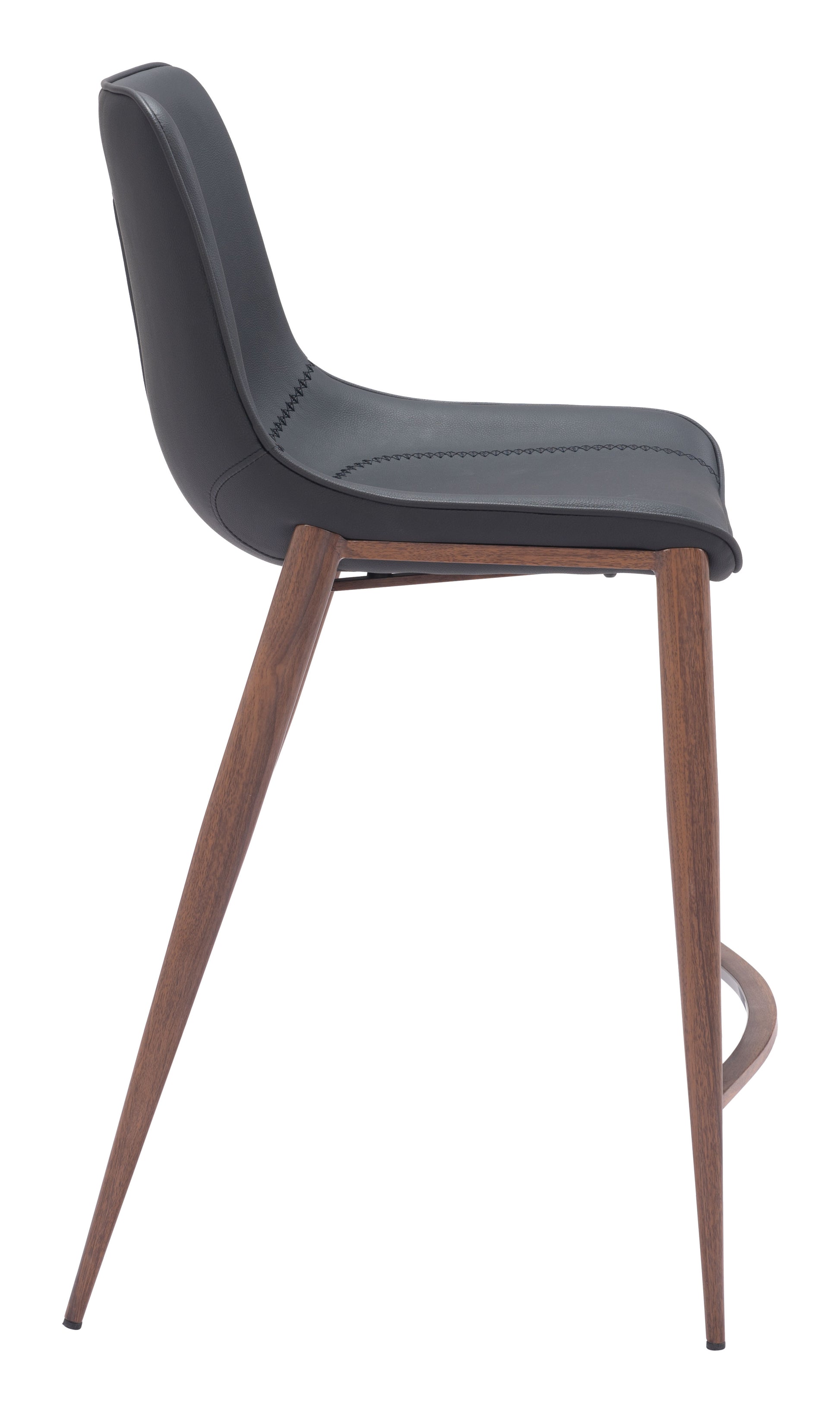 Magnus Counter Stool (Set of 2) Black & Walnut - Disselt Designs