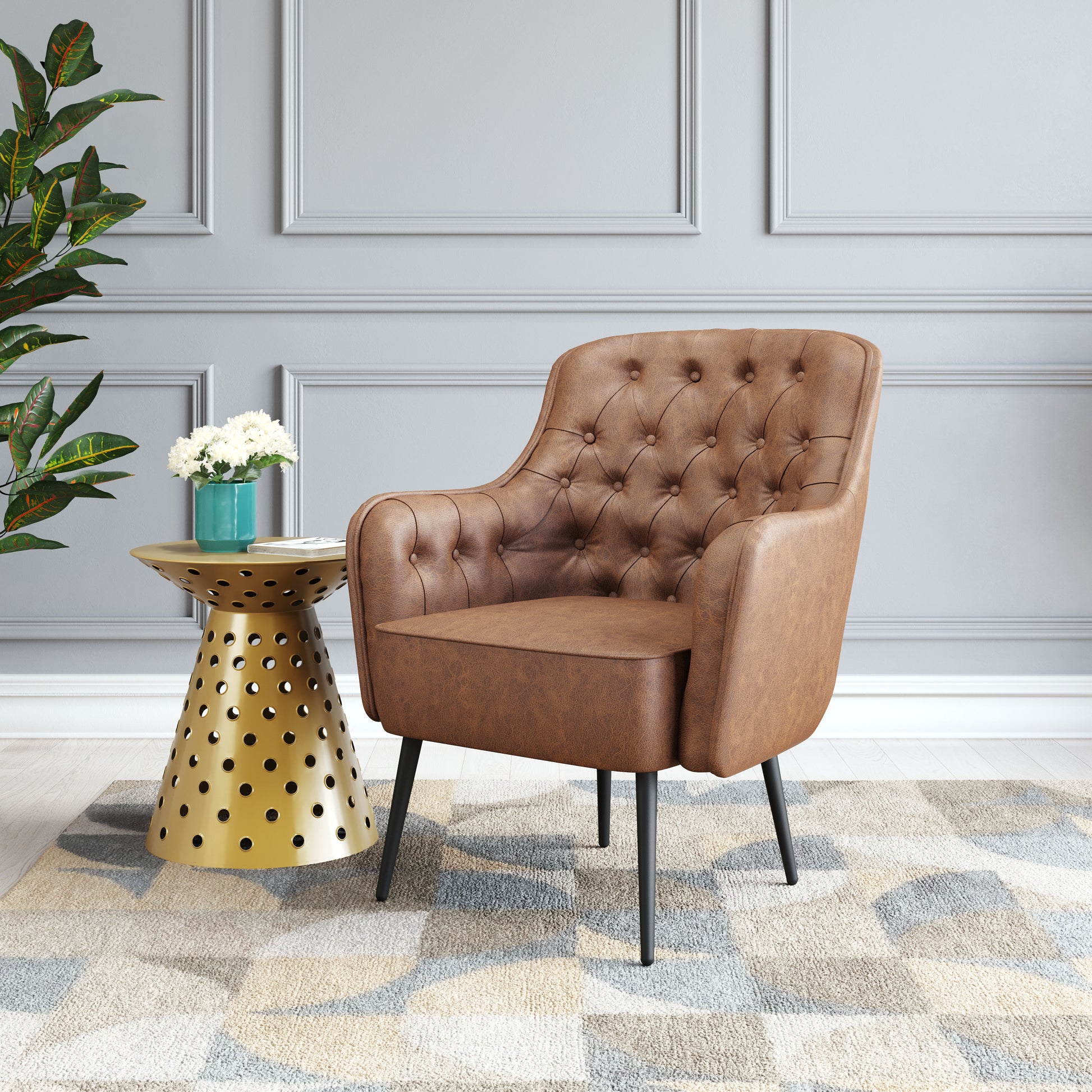 Tasmania Accent Chair Vintage Brown - Disselt Designs