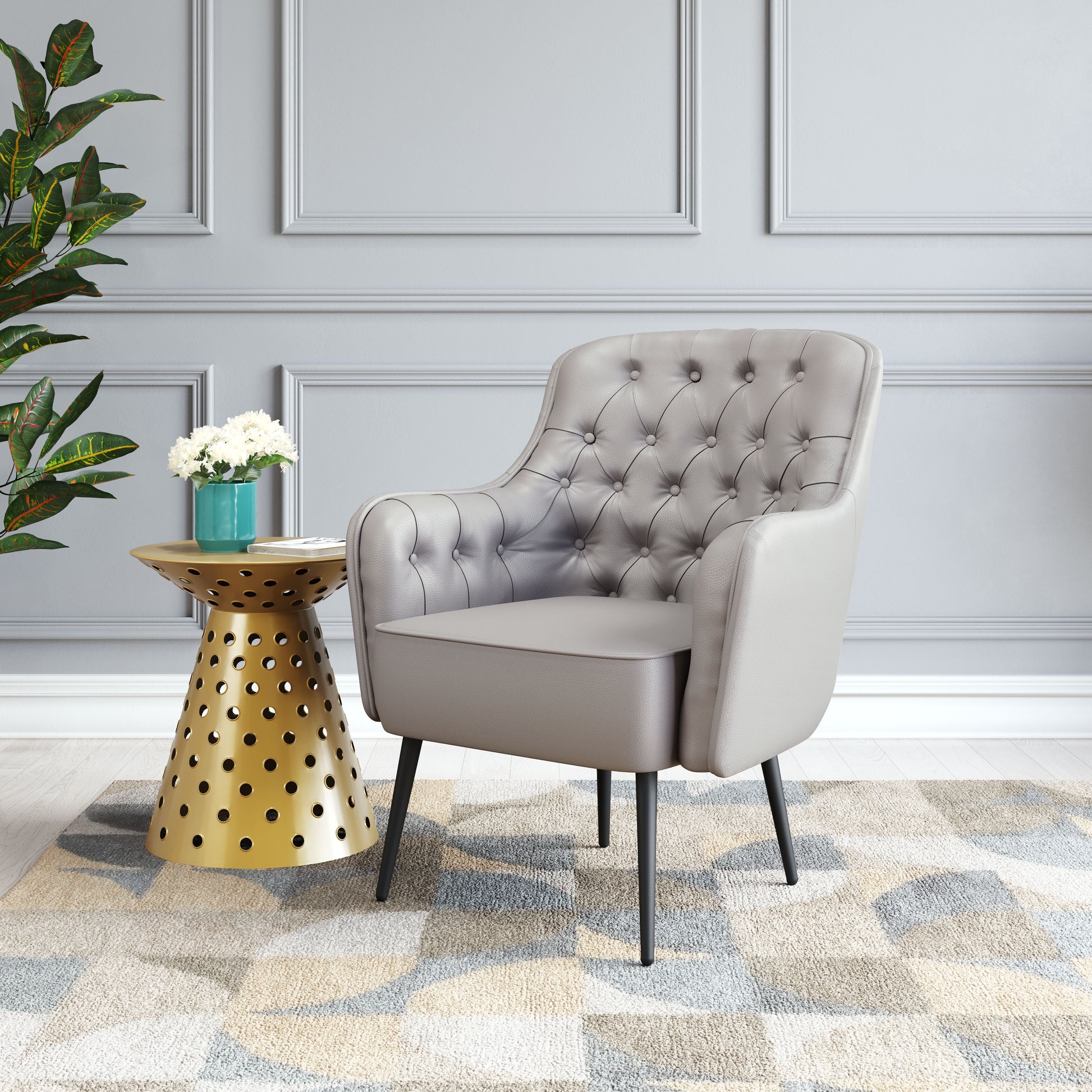 Tasmania Accent Chair Gray - Disselt Designs