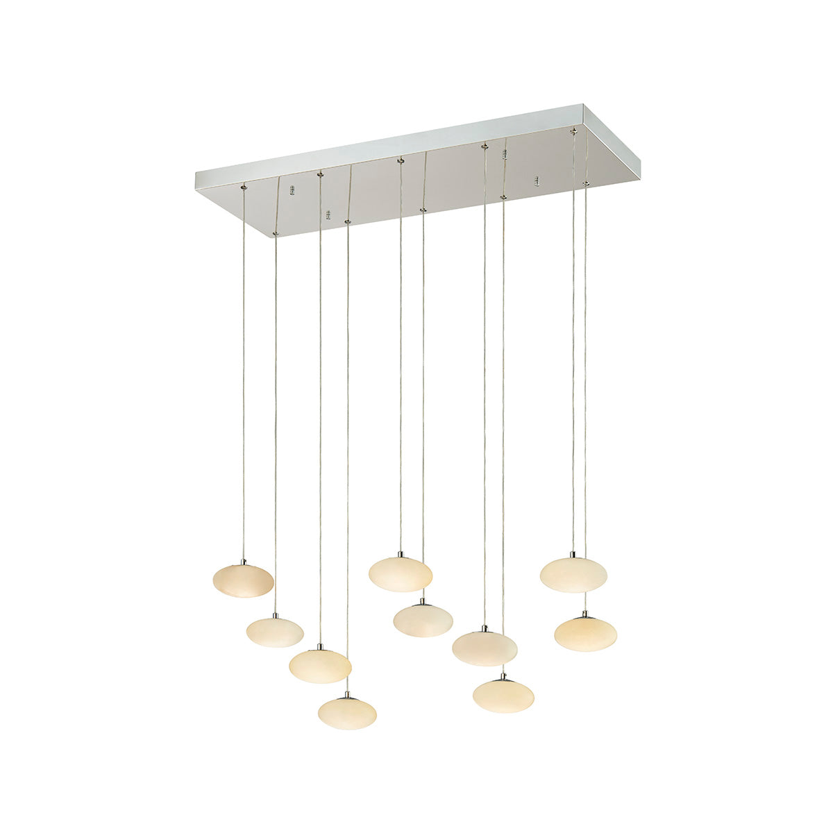 Spanish Alabaster Rectangular Chandelier // Chrome - Disselt Designs