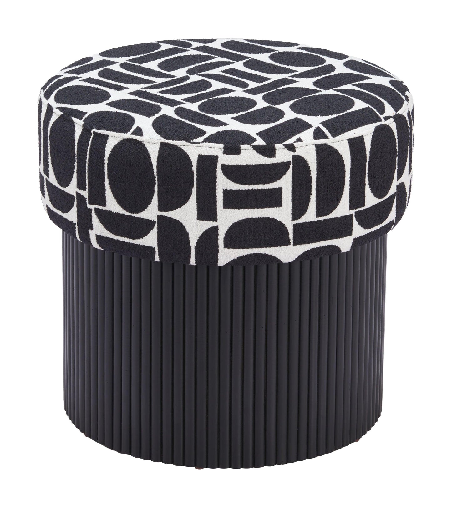 Boto Storage Ottoman Black & White - Disselt Designs