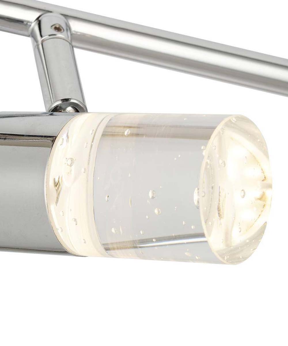 Catalina 19"W 3-Light LED Track Bar Light Fixture Brushed Nickel with Bubble Glass Shades