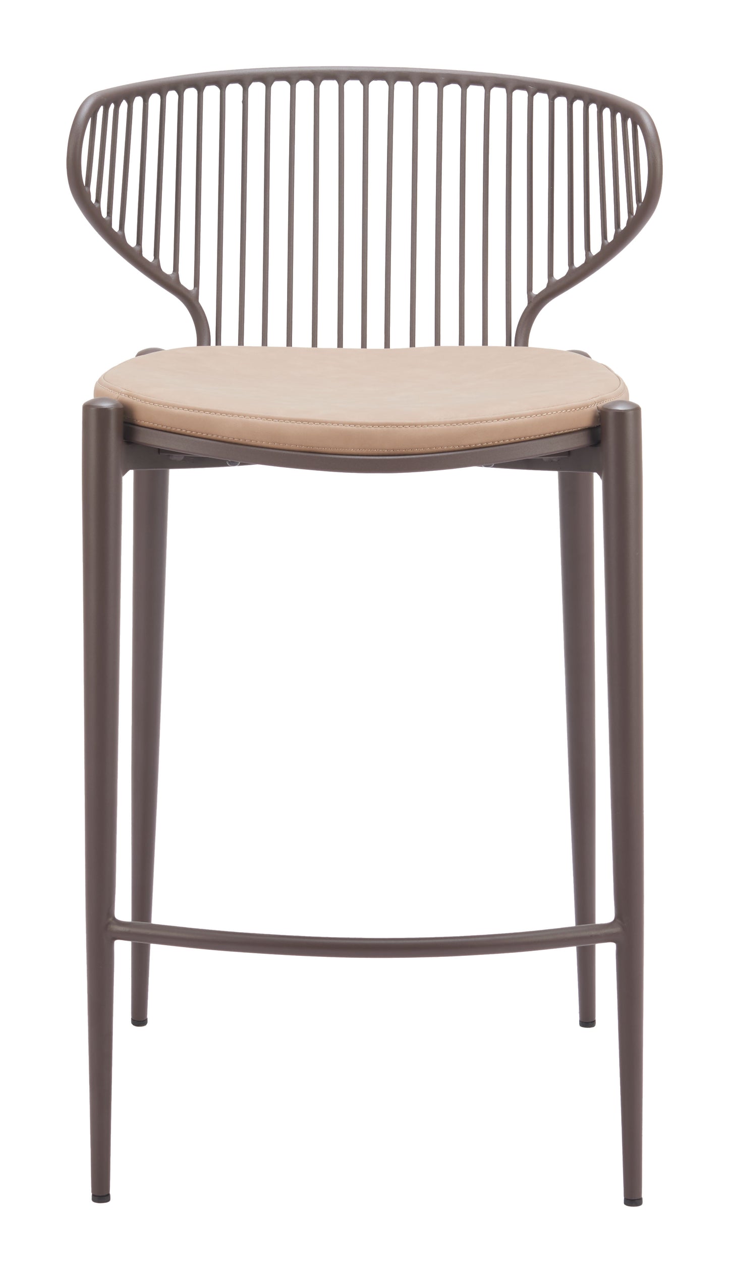 Silues Counter Stool (Set of 2) Taupe & Brown - Disselt Designs
