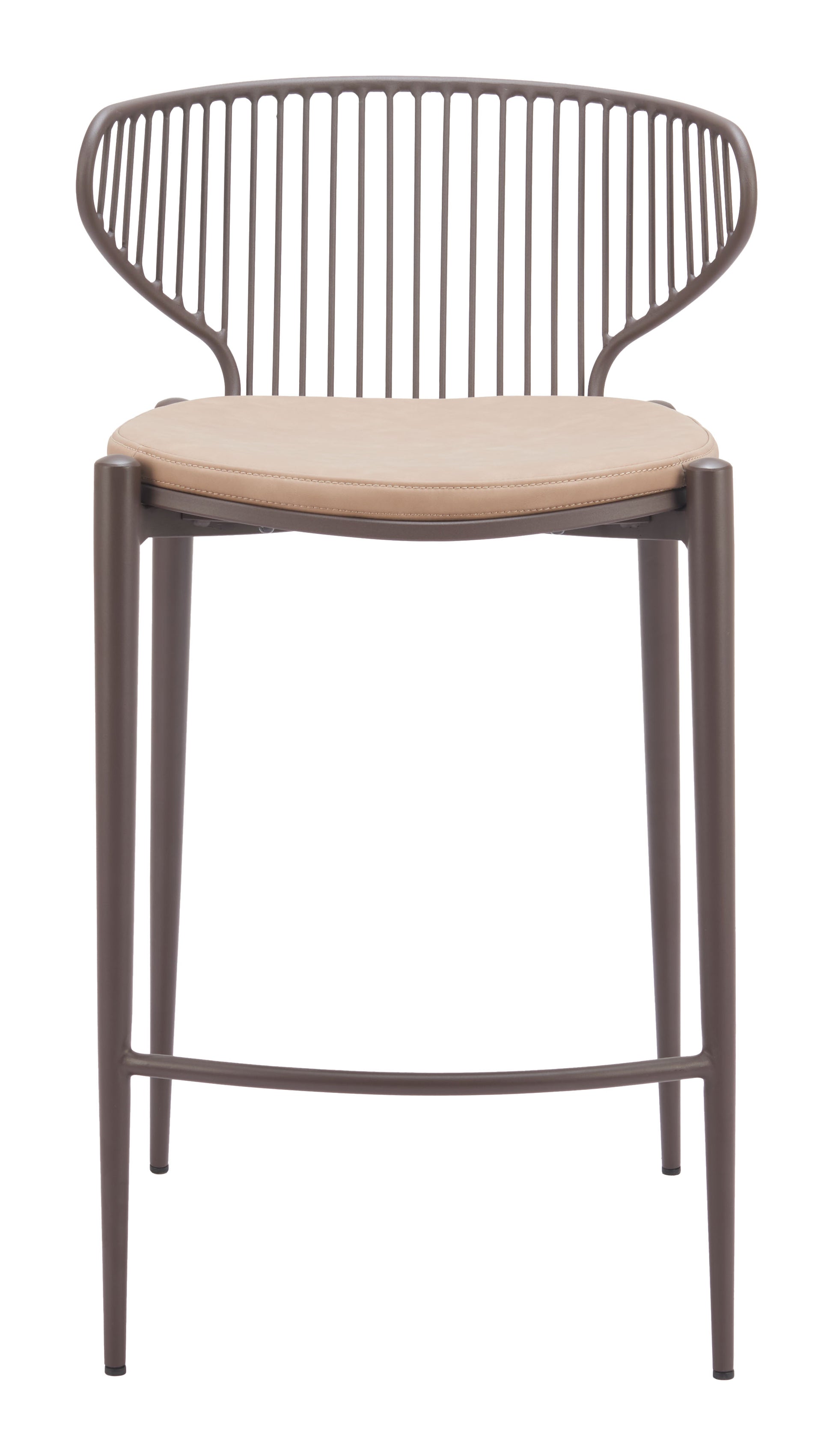 Silues Counter Stool (Set of 2) Taupe & Brown - Disselt Designs