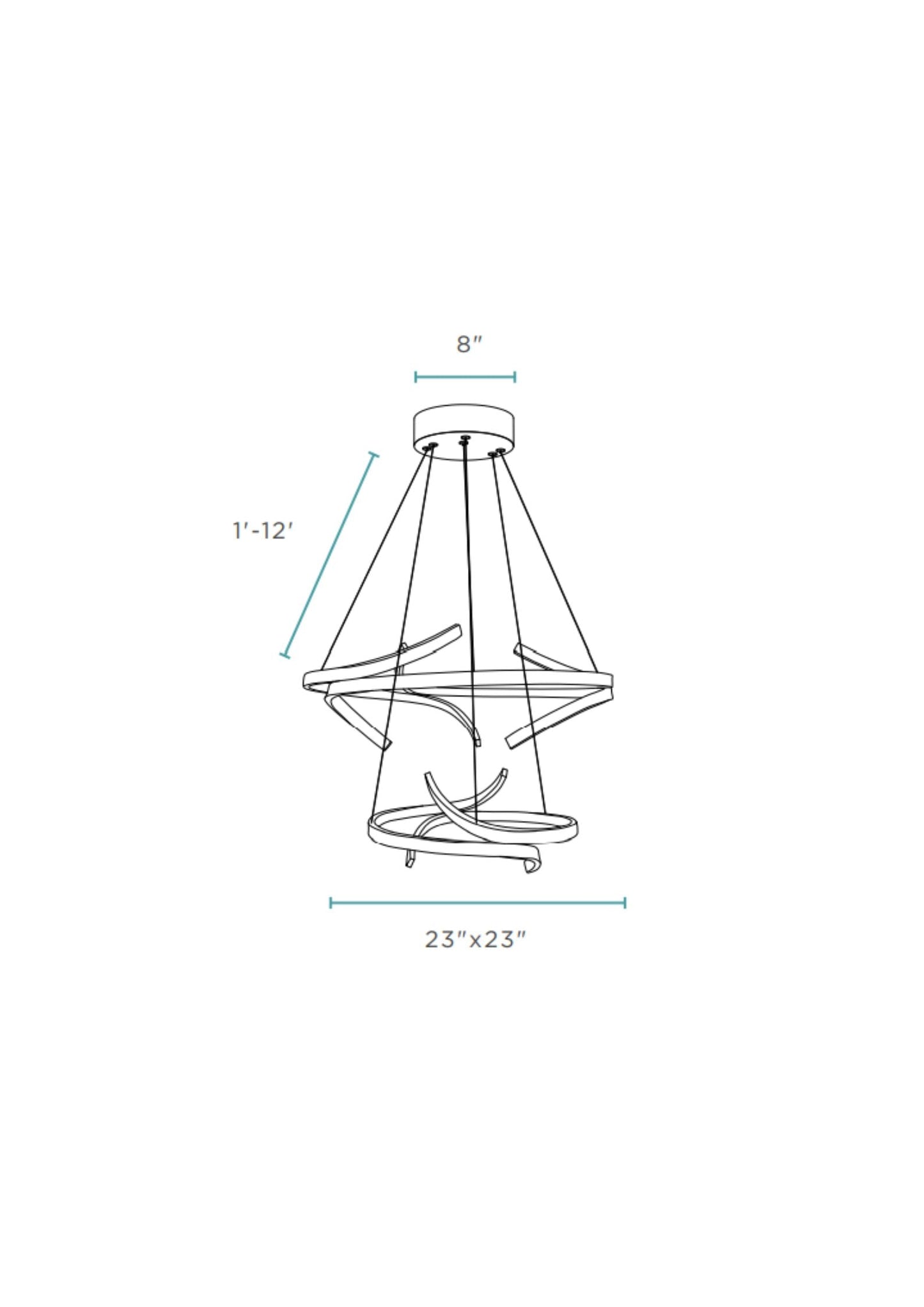 Beijing LED adjustable Round Chandelier // Chrome - Disselt Designs