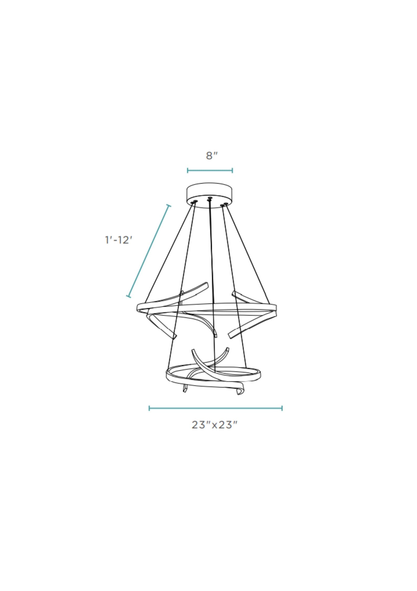 Beijing LED adjustable Round Chandelier // Chrome - Disselt Designs