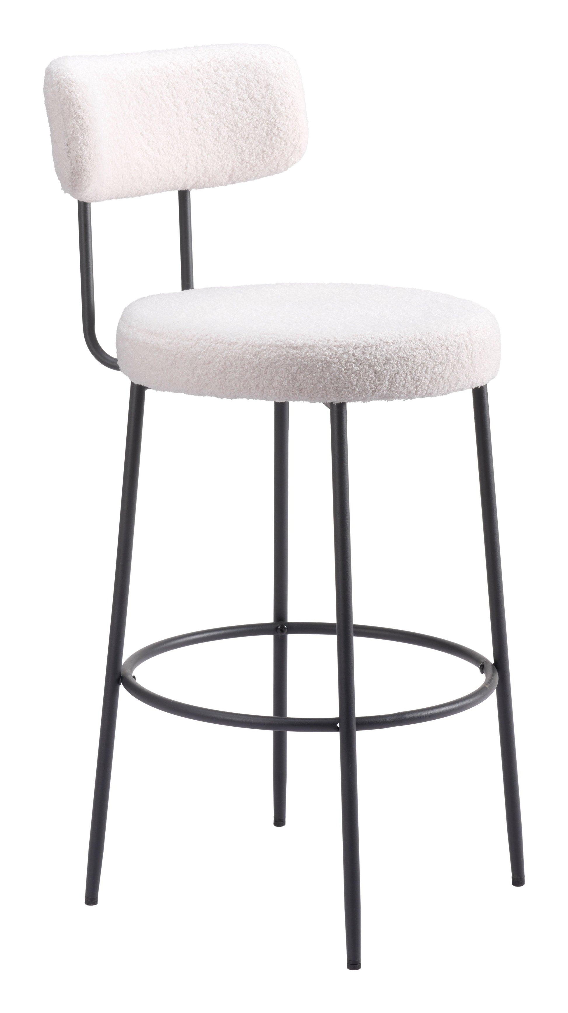 Blanca Barstool (Set of 2) Ivory - Disselt Designs