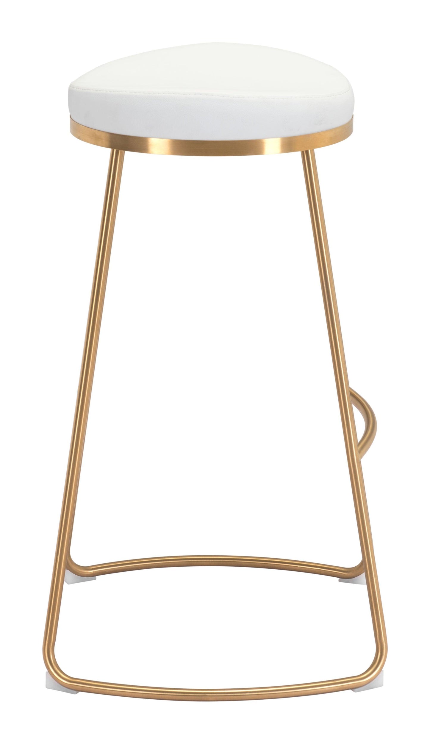 Bree Barstool (Set of 2) White & Gold - Disselt Designs