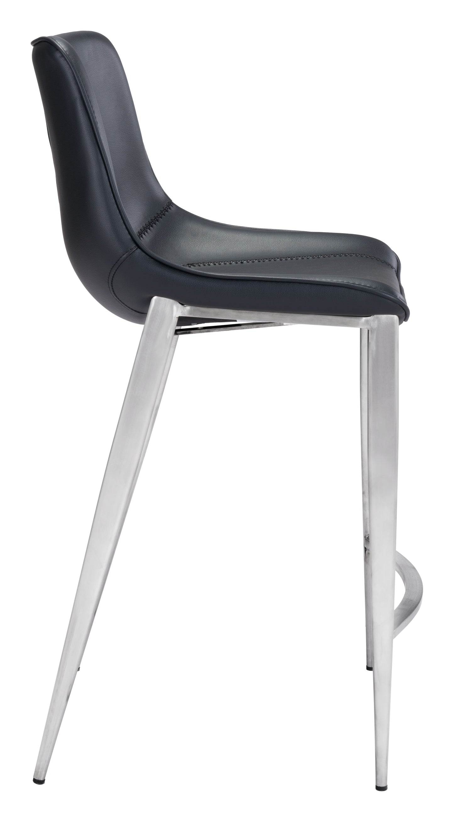 Magnus Counter Stool (Set of 2) Black & Silver - Disselt Designs