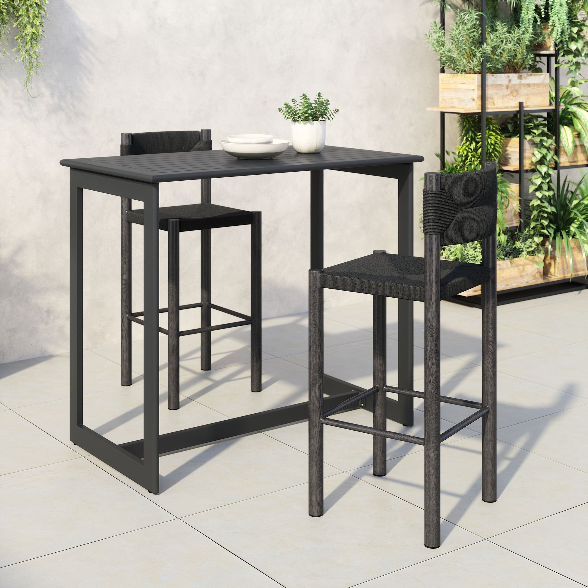 Iska Barstool (Set of 2) Black - Disselt Designs