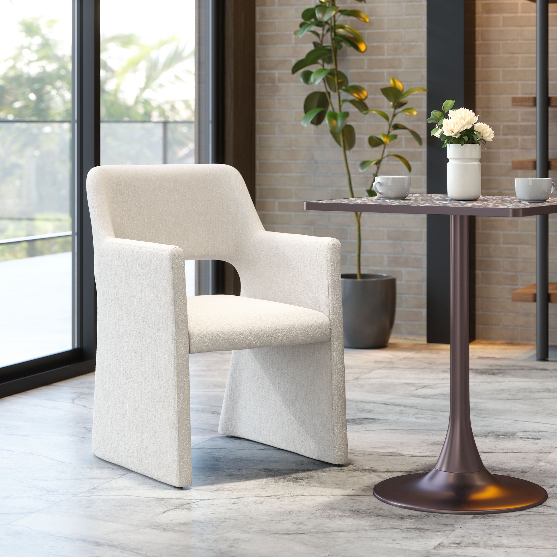 Minet Dining Chair Linen White - Disselt Designs