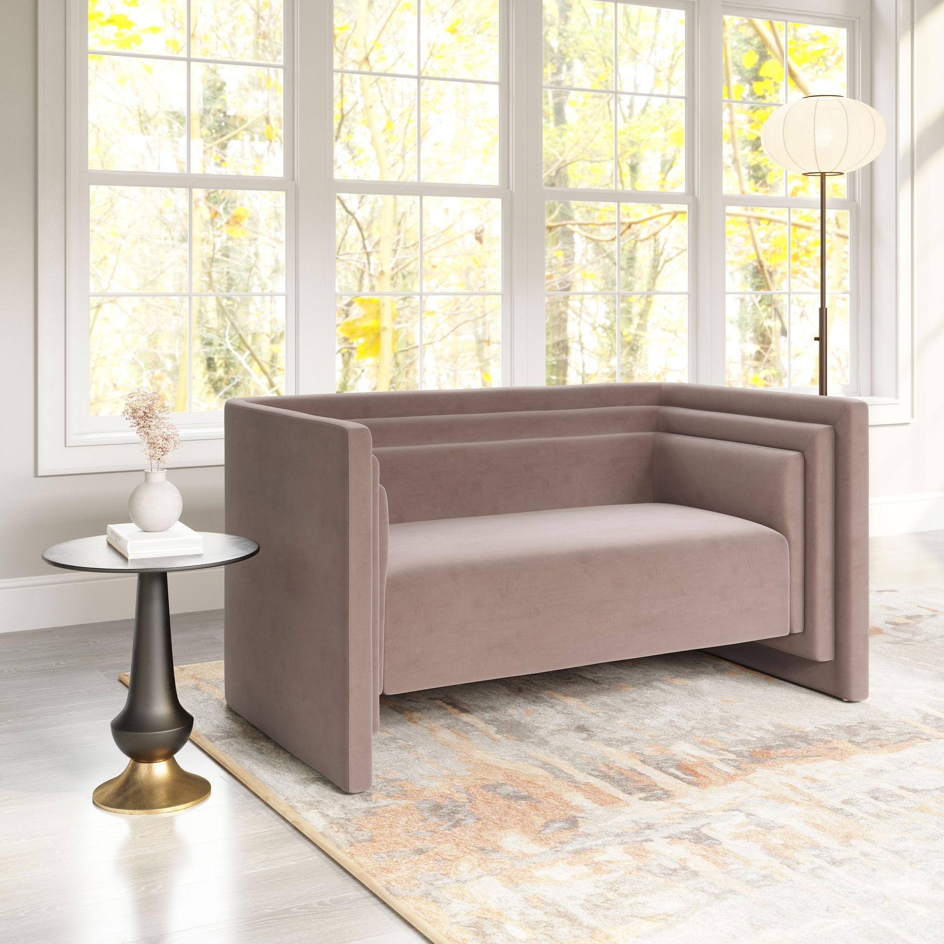 Trippel Loveseat Taupe - Disselt Designs