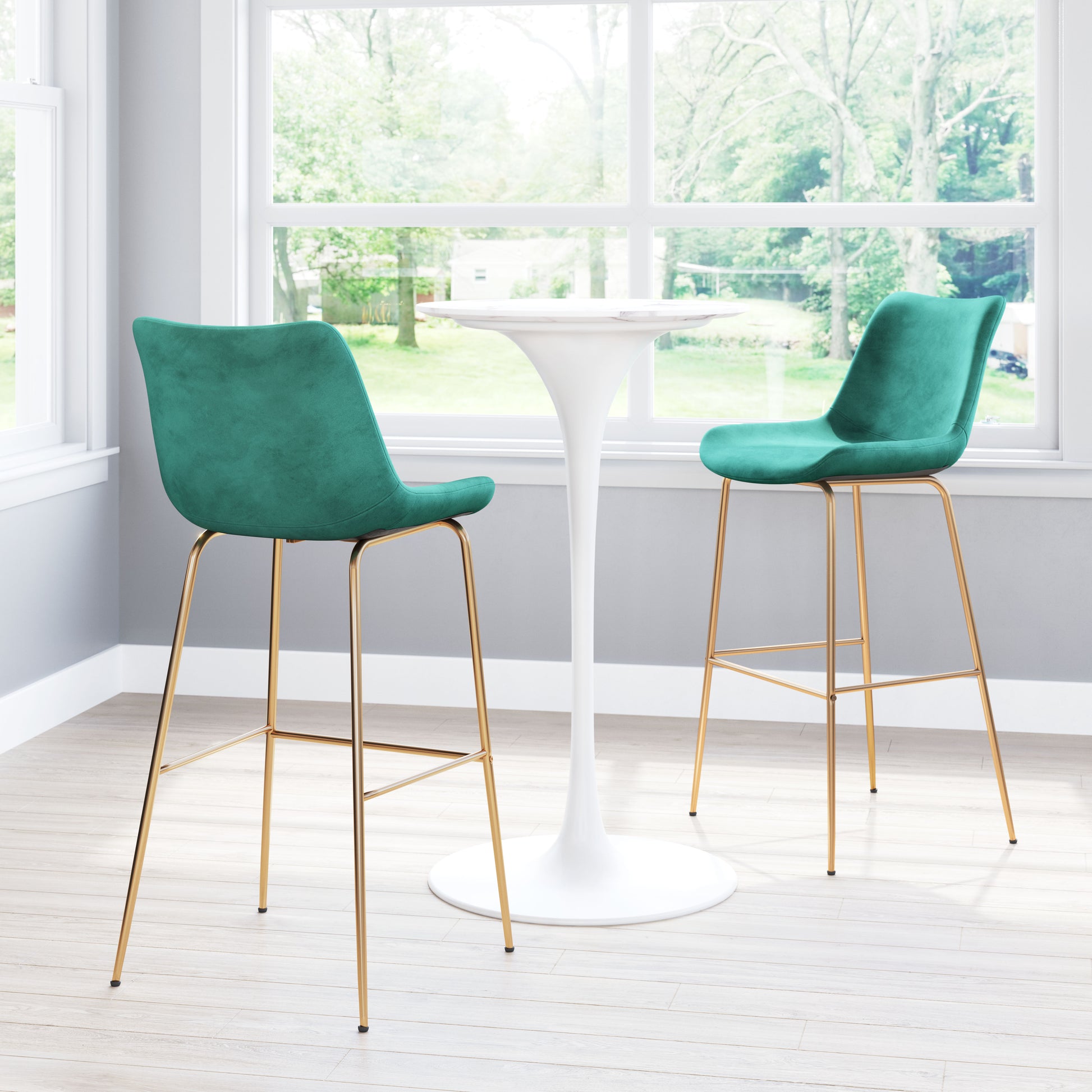 Tony Barstool Green & Gold - Disselt Designs