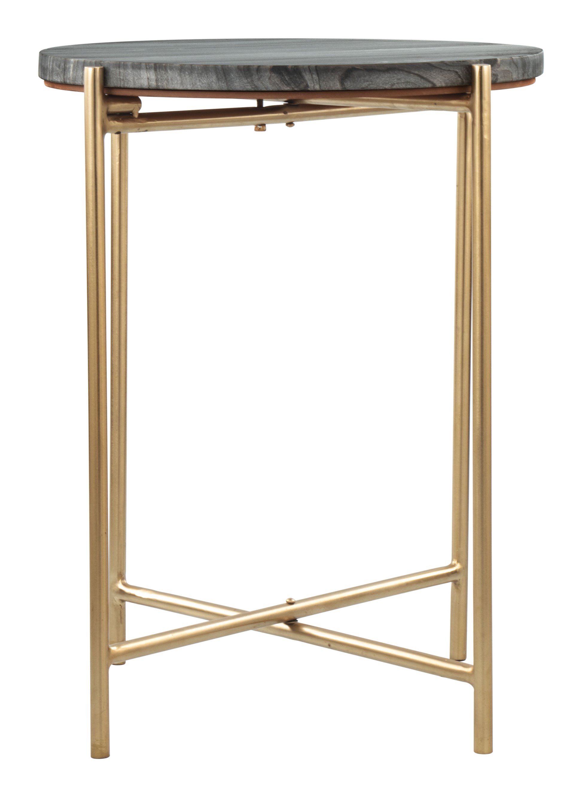 David Side Table Gray & Gold - Disselt Designs