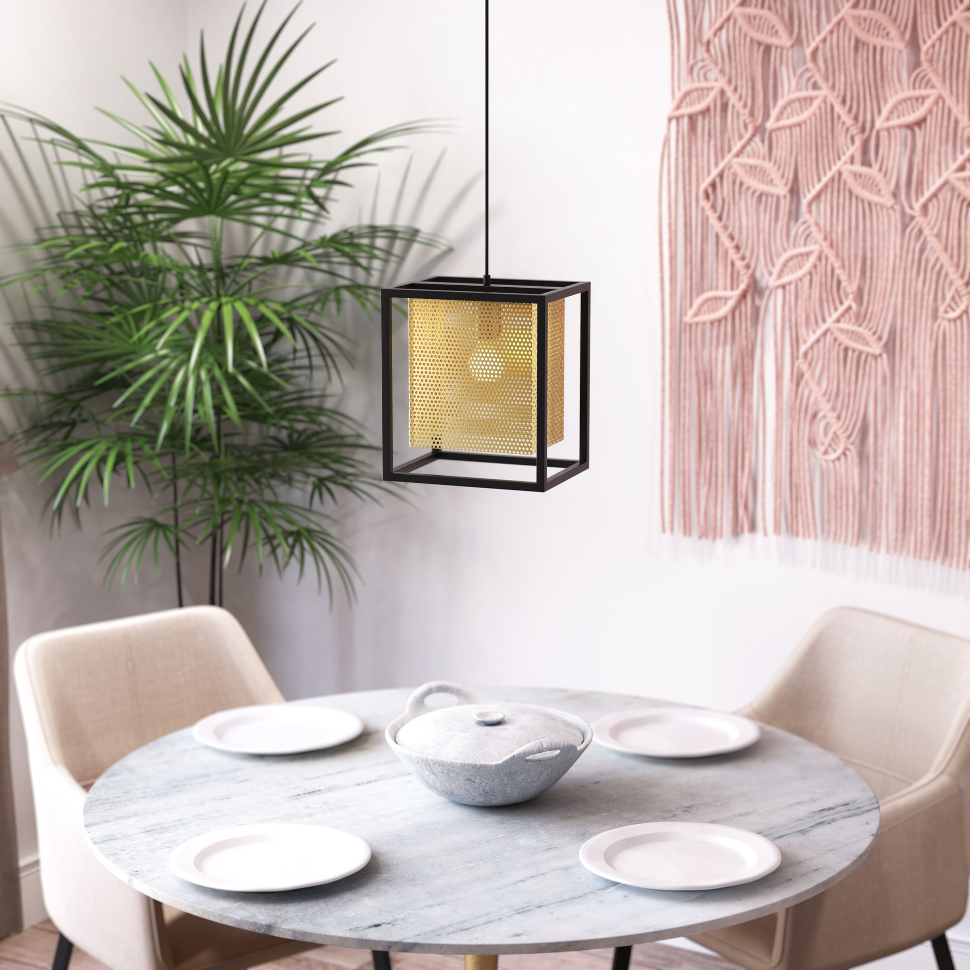 Yves Ceiling Lamp Gold & Black - Disselt Designs