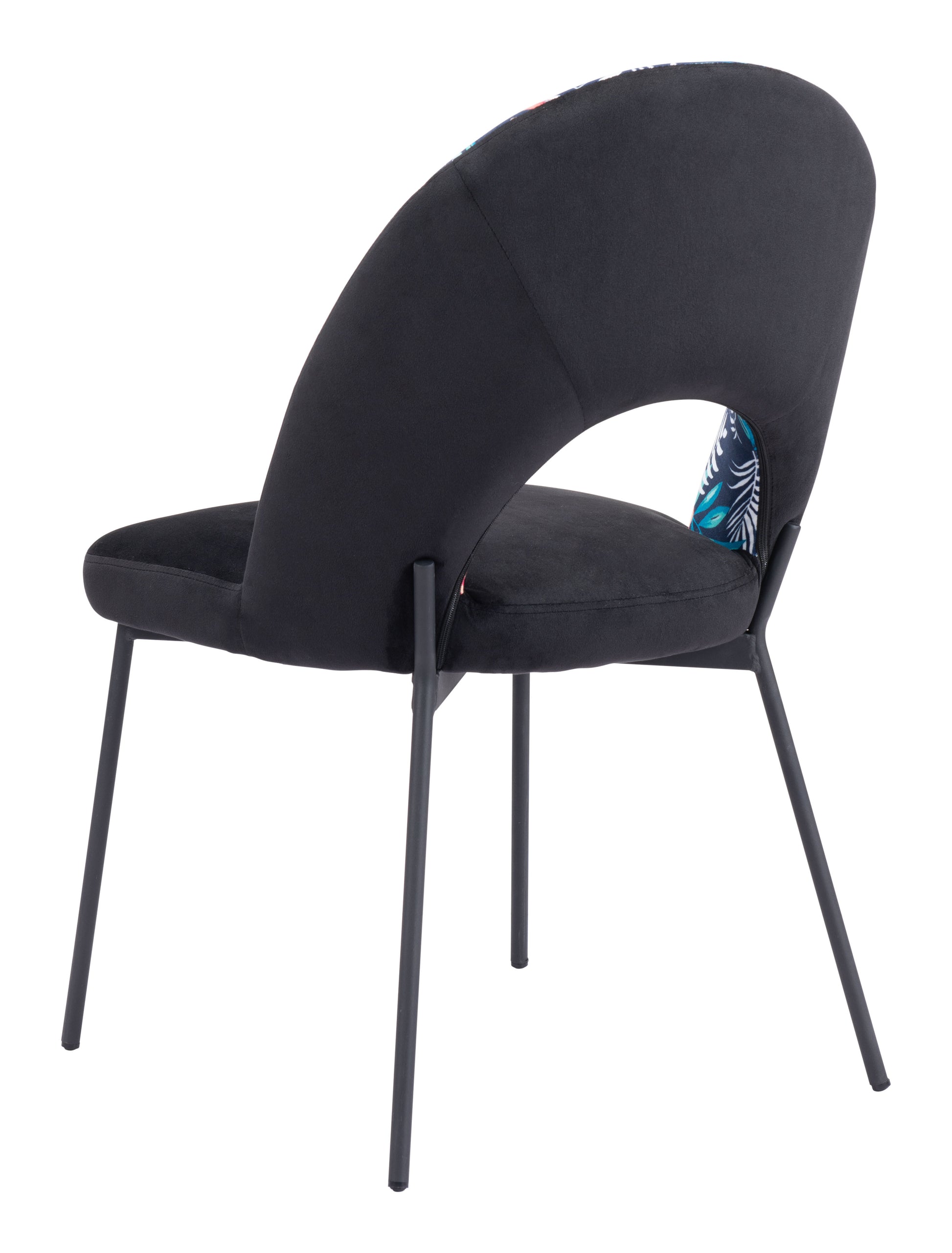 Merion Dining Chair (Set of 2) Multicolor Print & Black - Disselt Designs