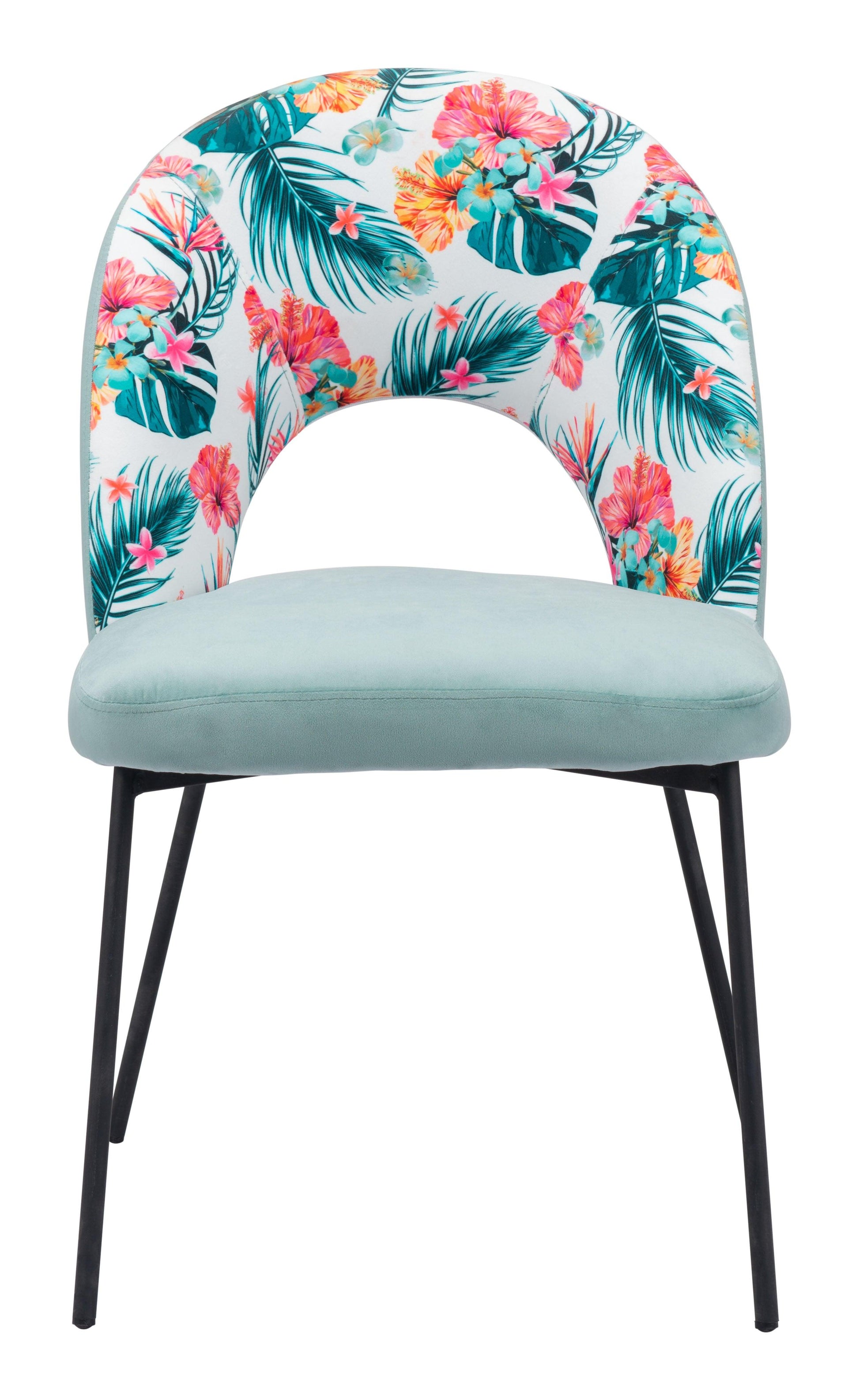 Bethpage Dining Chair (Set of 2) Multicolor Print & Green - Disselt Designs