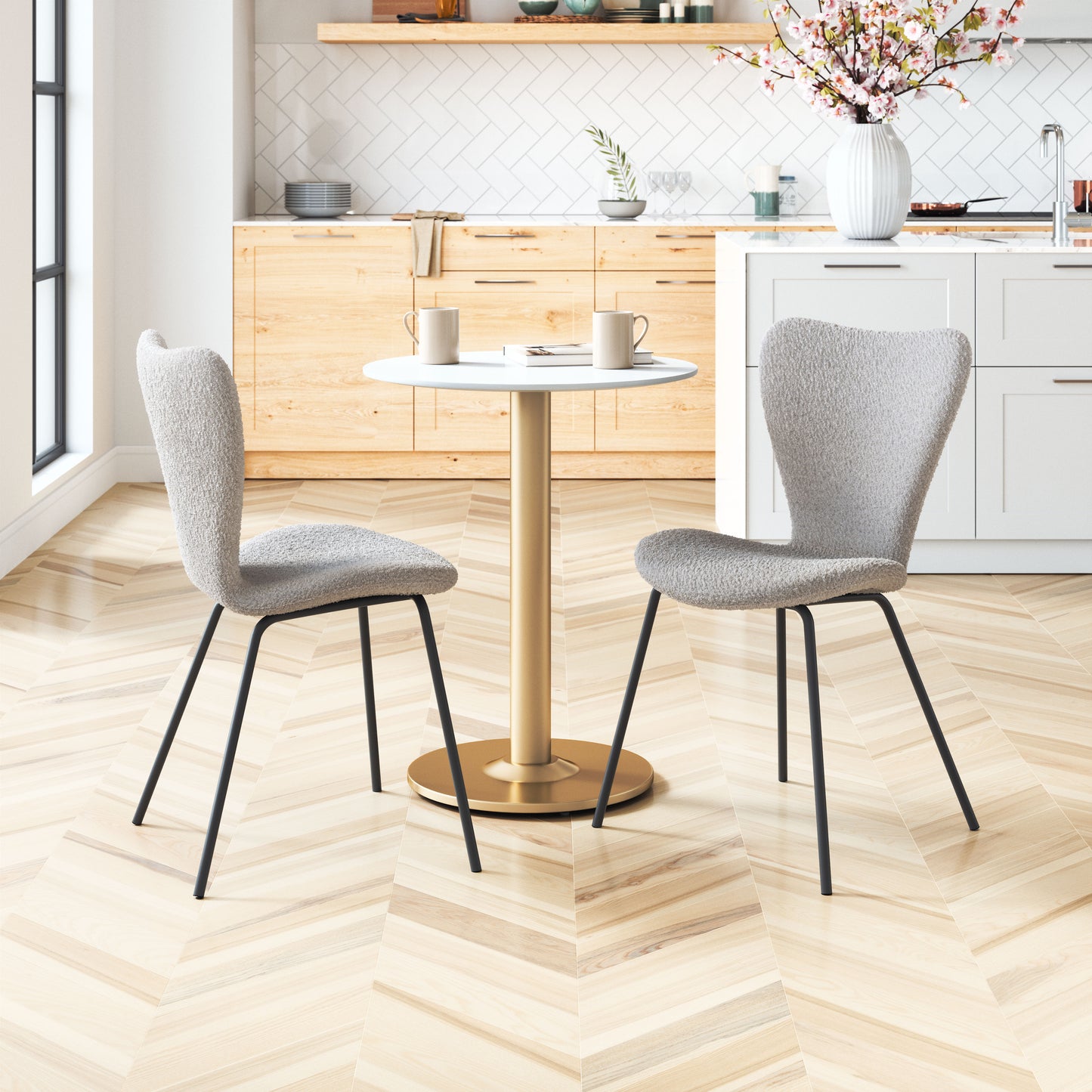 Thibideaux Dining Chair (Set of 2) Light Gray - Disselt Designs