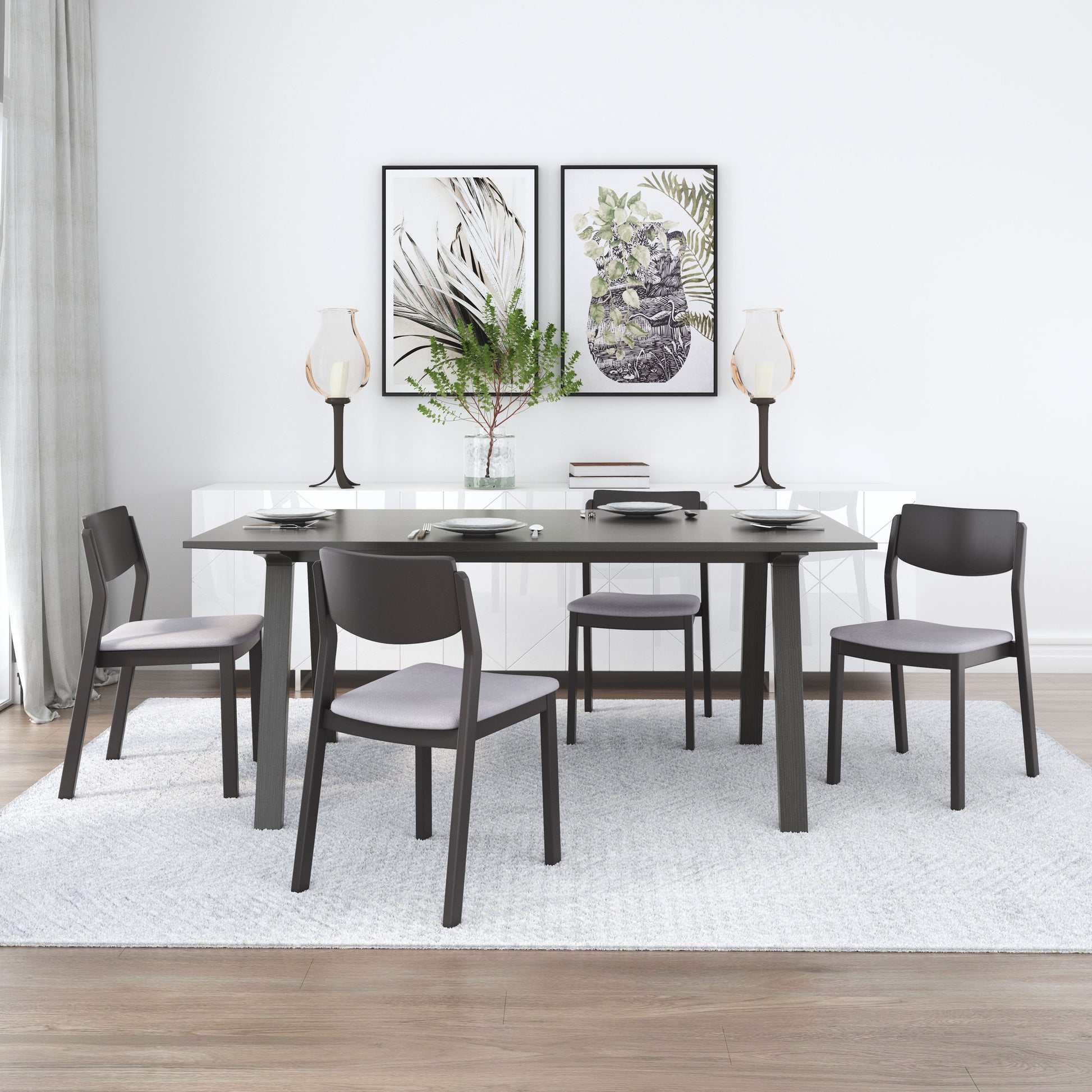 Desdamona Dining Chair (Set of 2) Gray & Black - Disselt Designs