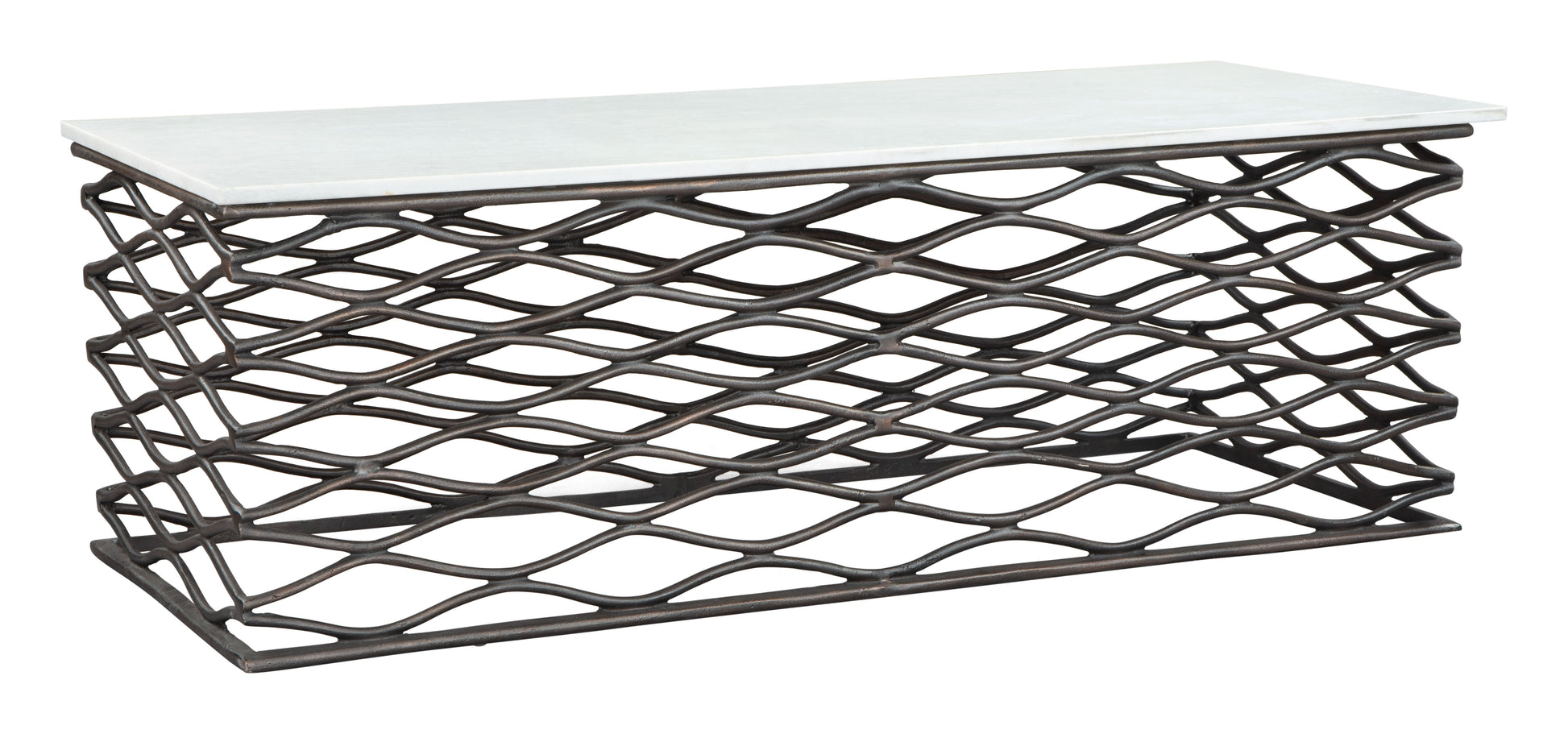 Duchess Coffee Table White & Antique Bronze - Disselt Designs