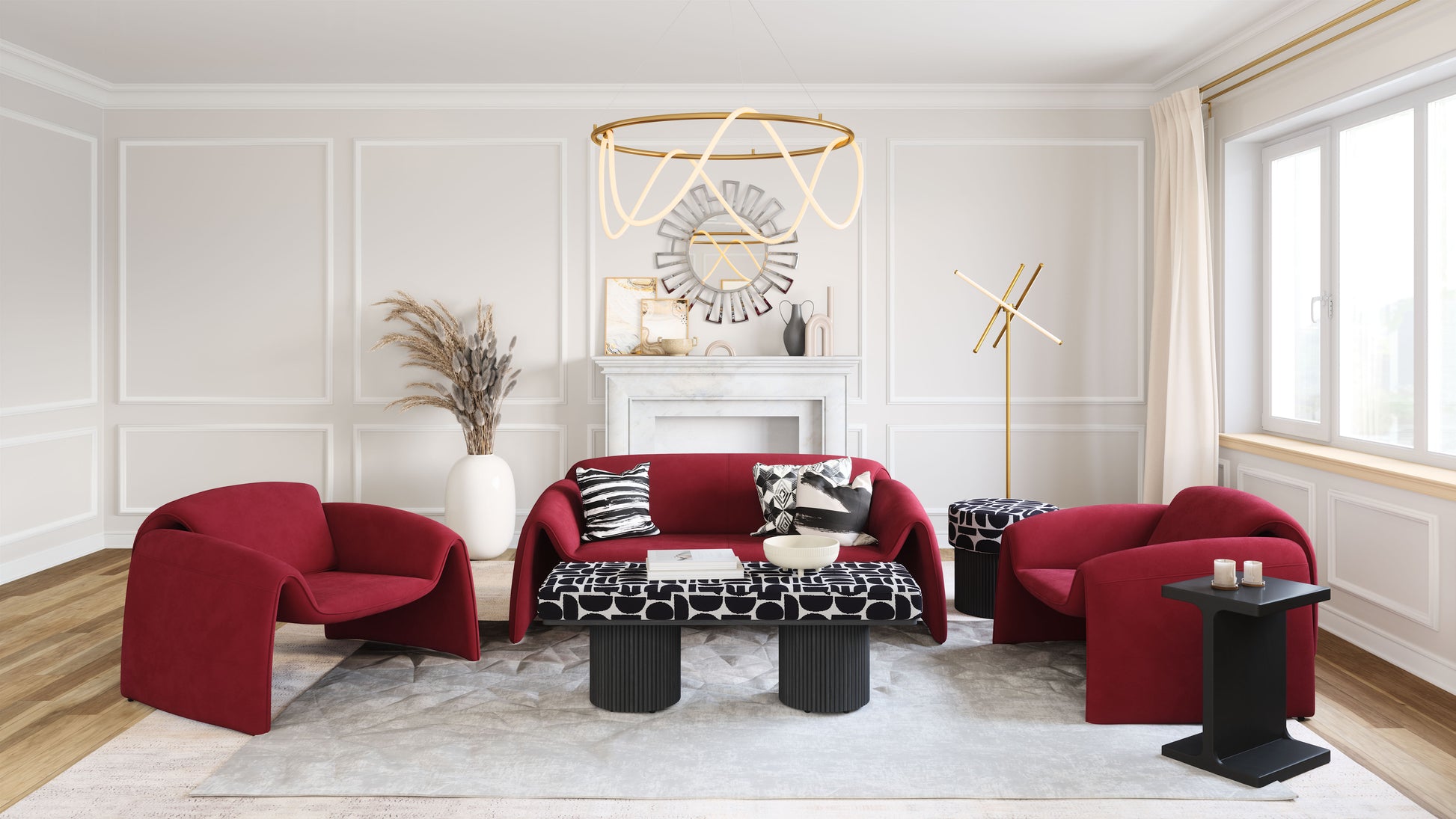 Horten Sofa Red - Disselt Designs