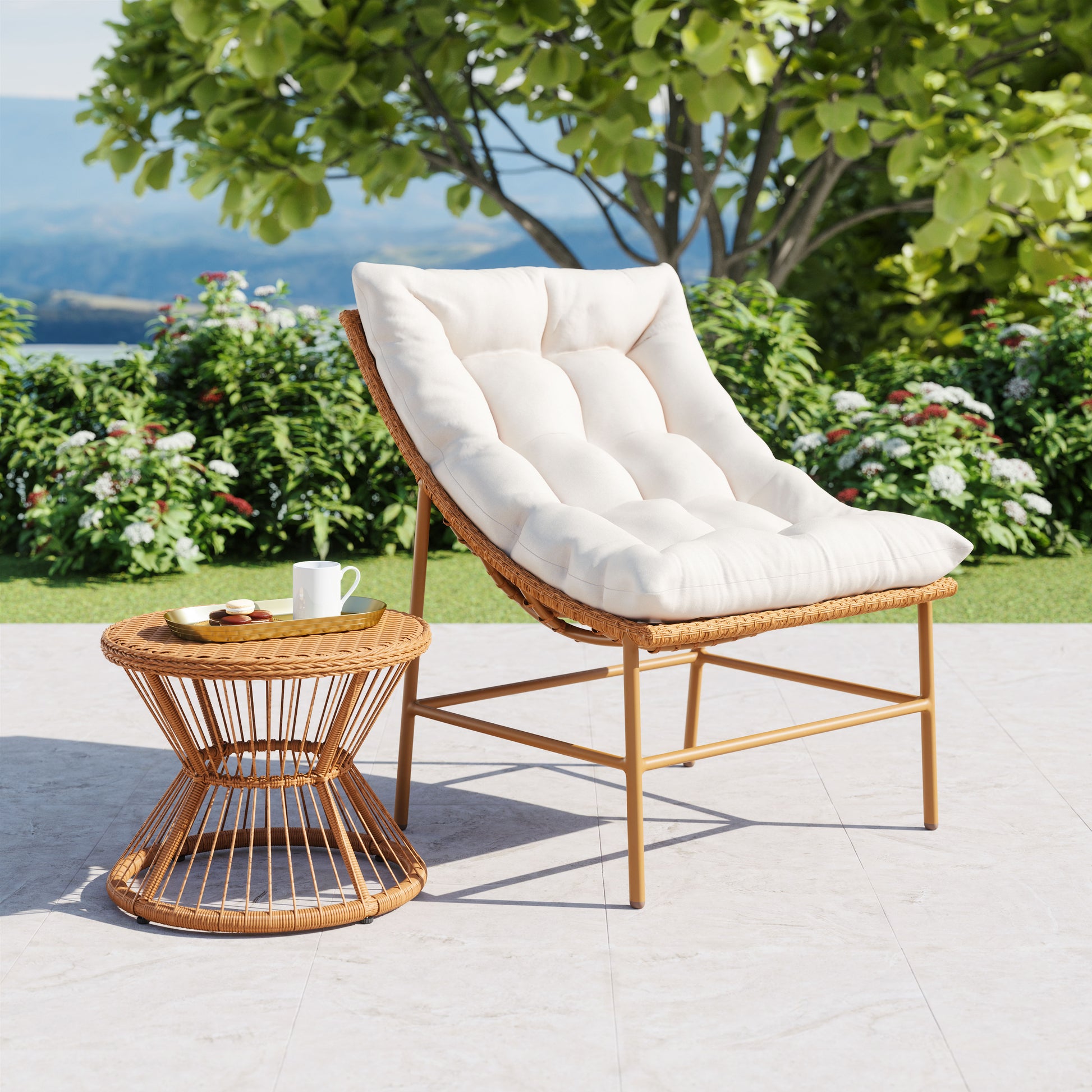 Merilyn Accent Chair Beige & Natural - Disselt Designs