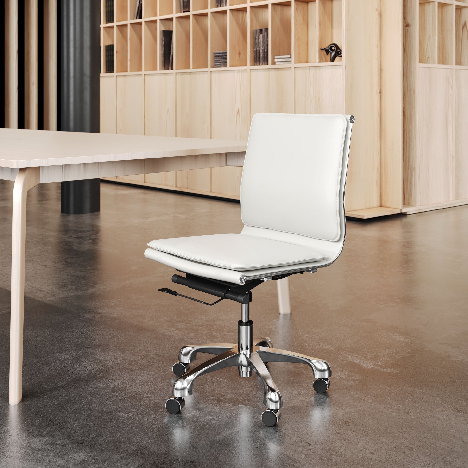 Lider Plus Armless Office Chair White - Disselt Designs