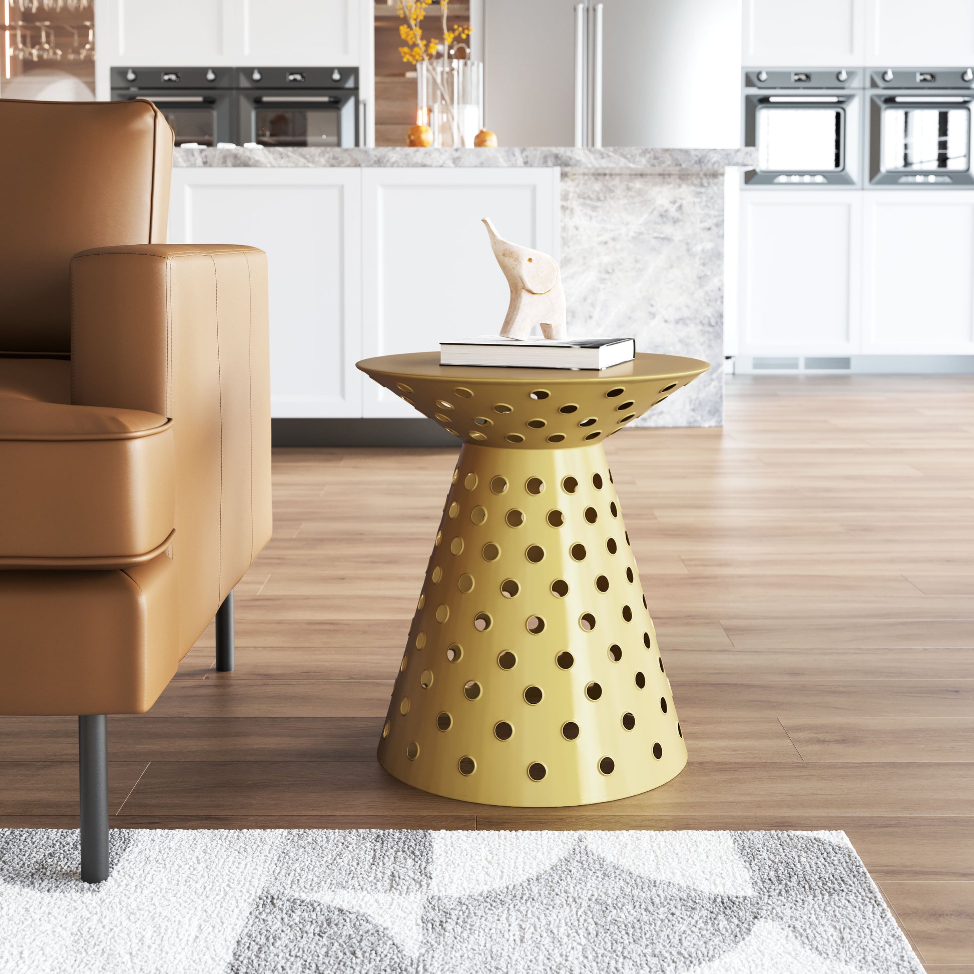Proton Side Table Gold - Disselt Designs