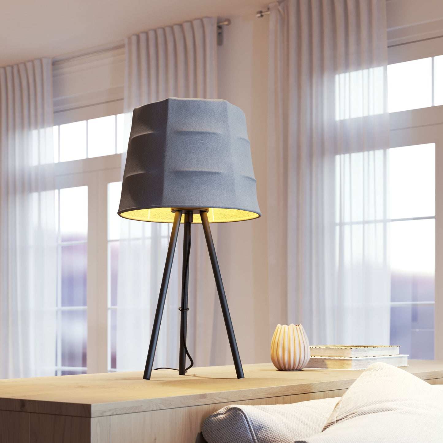 Mozzi Table Lamp Gray & Black - Disselt Designs