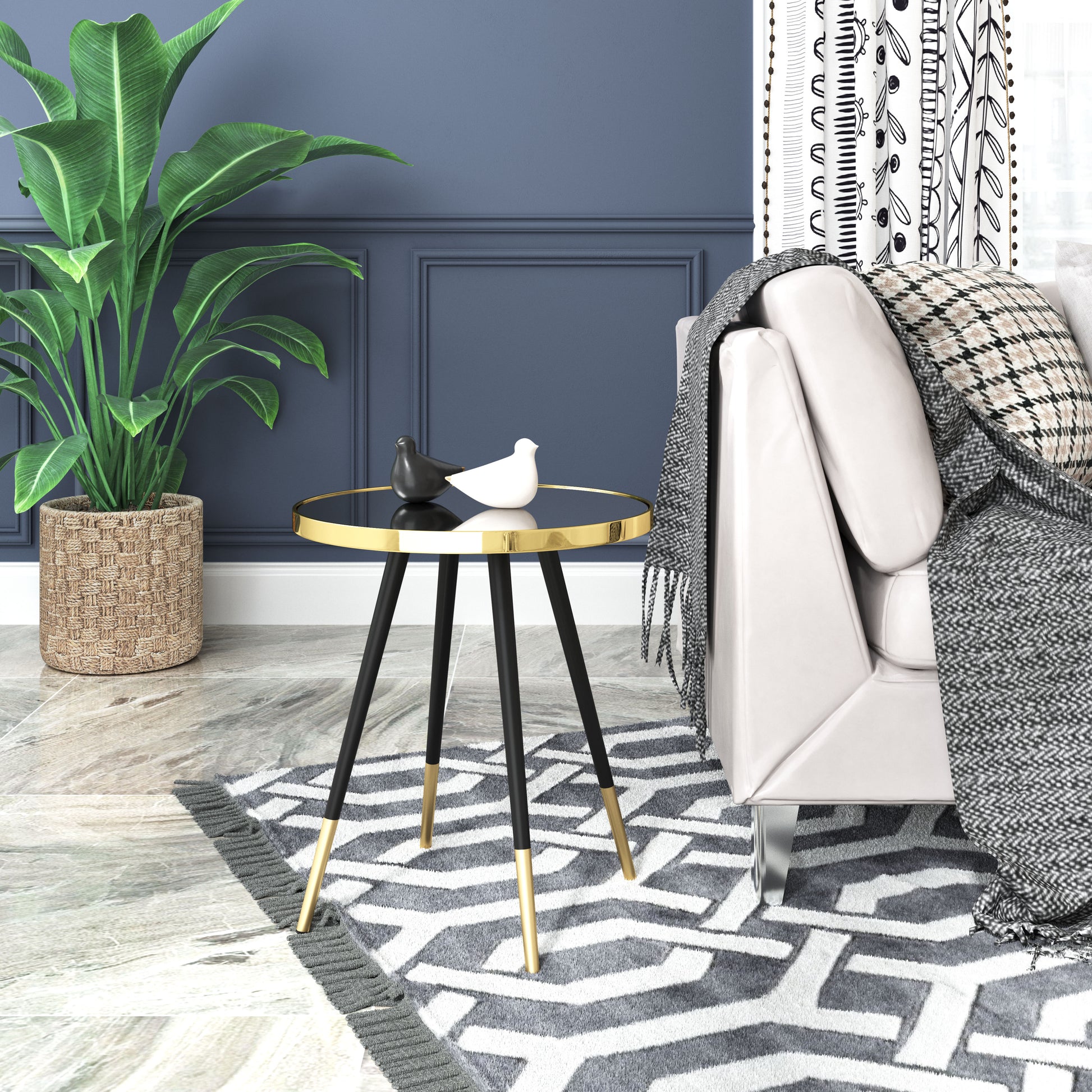 Particle Side Table Gold & Black - Disselt Designs
