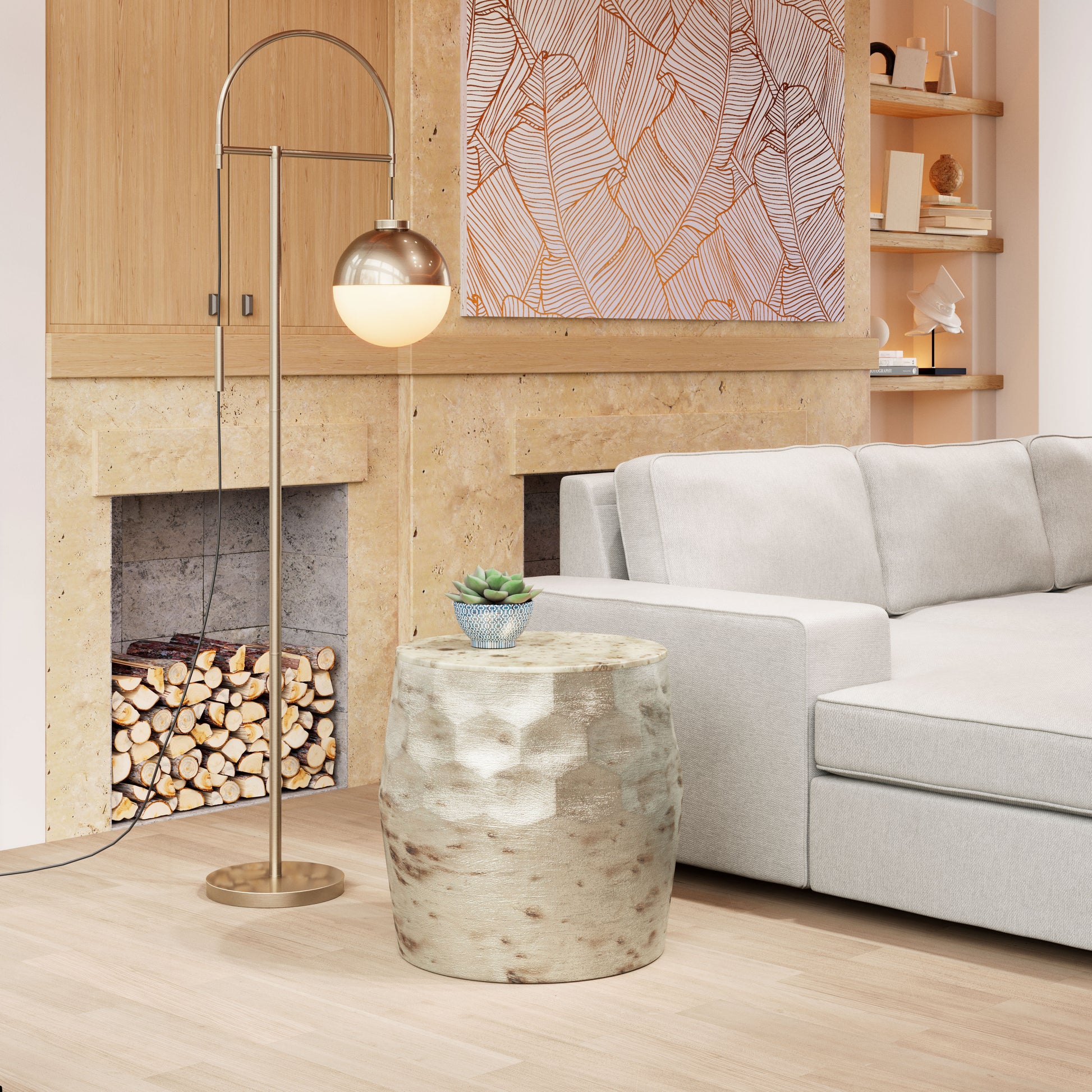 Pam Side Table Antique Beige - Disselt Designs