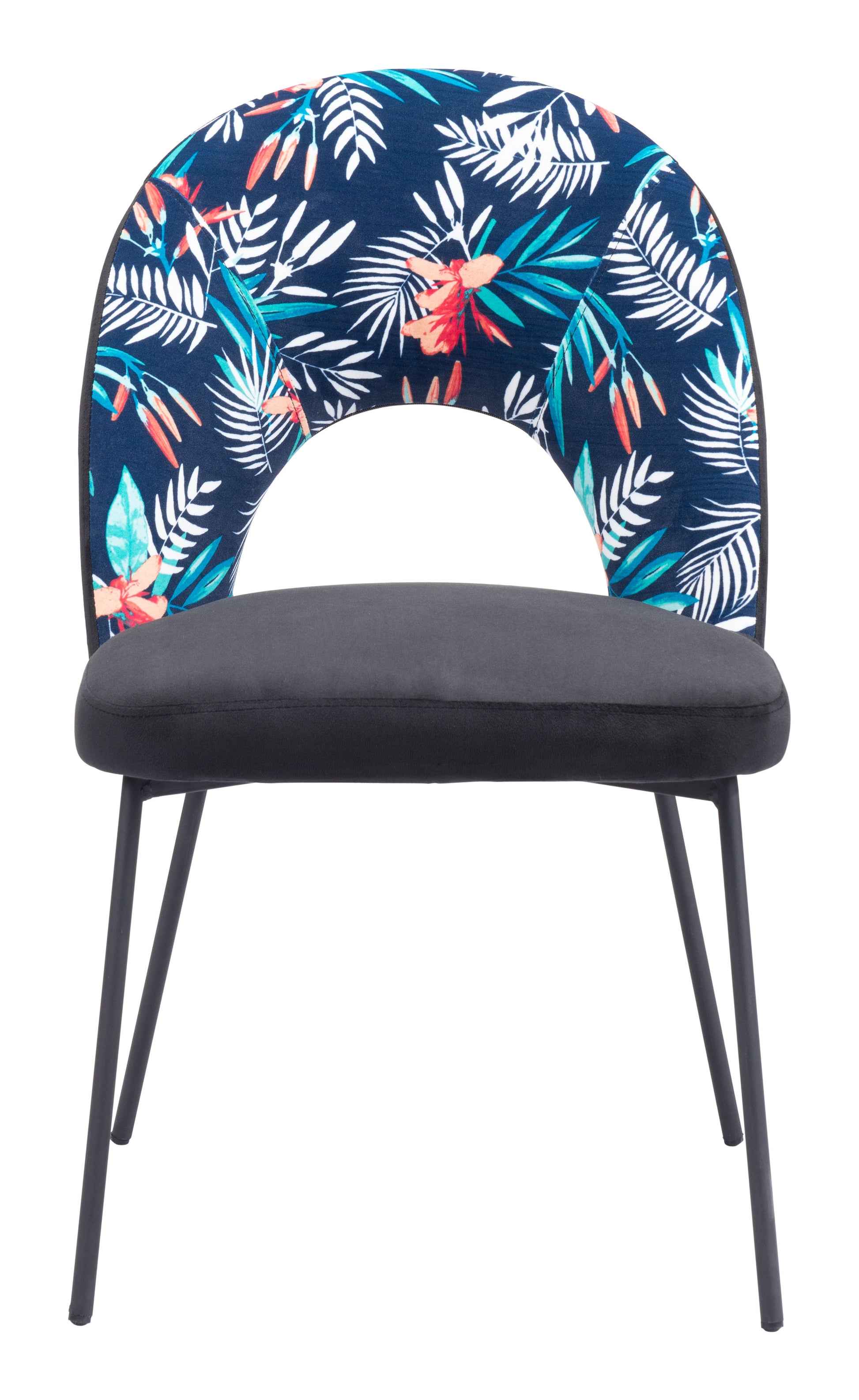 Merion Dining Chair (Set of 2) Multicolor Print & Black - Disselt Designs