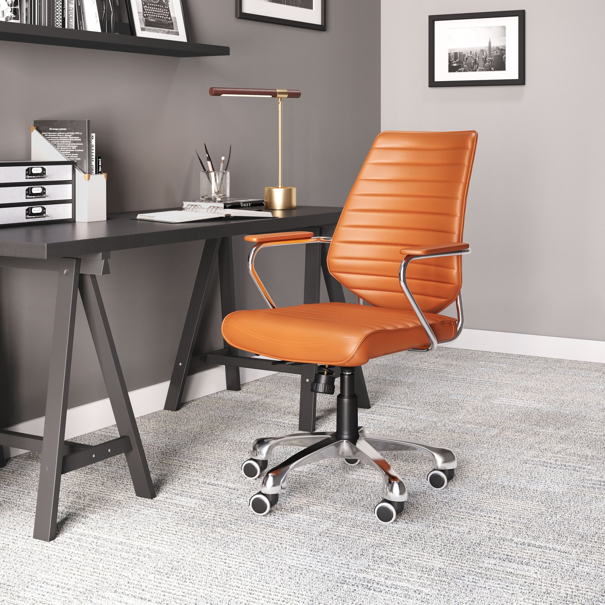 Enterprise Low Back Office Chair Orange - Disselt Designs