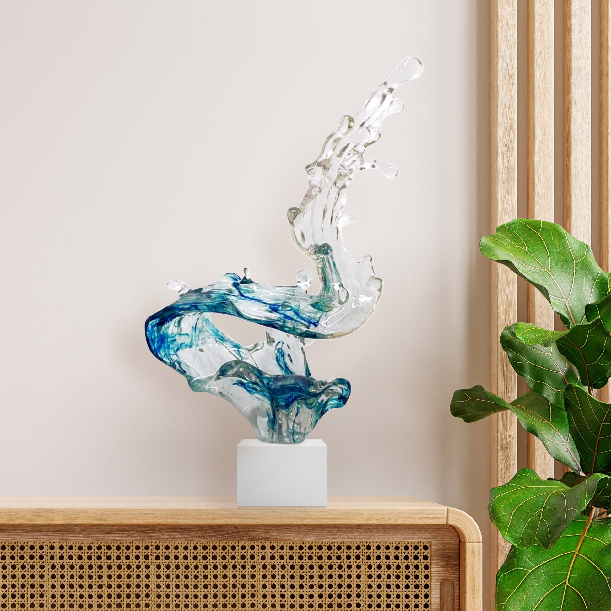 Wave Sculpture in Transparent in Blue // Large // TOP ONLY - Disselt Designs